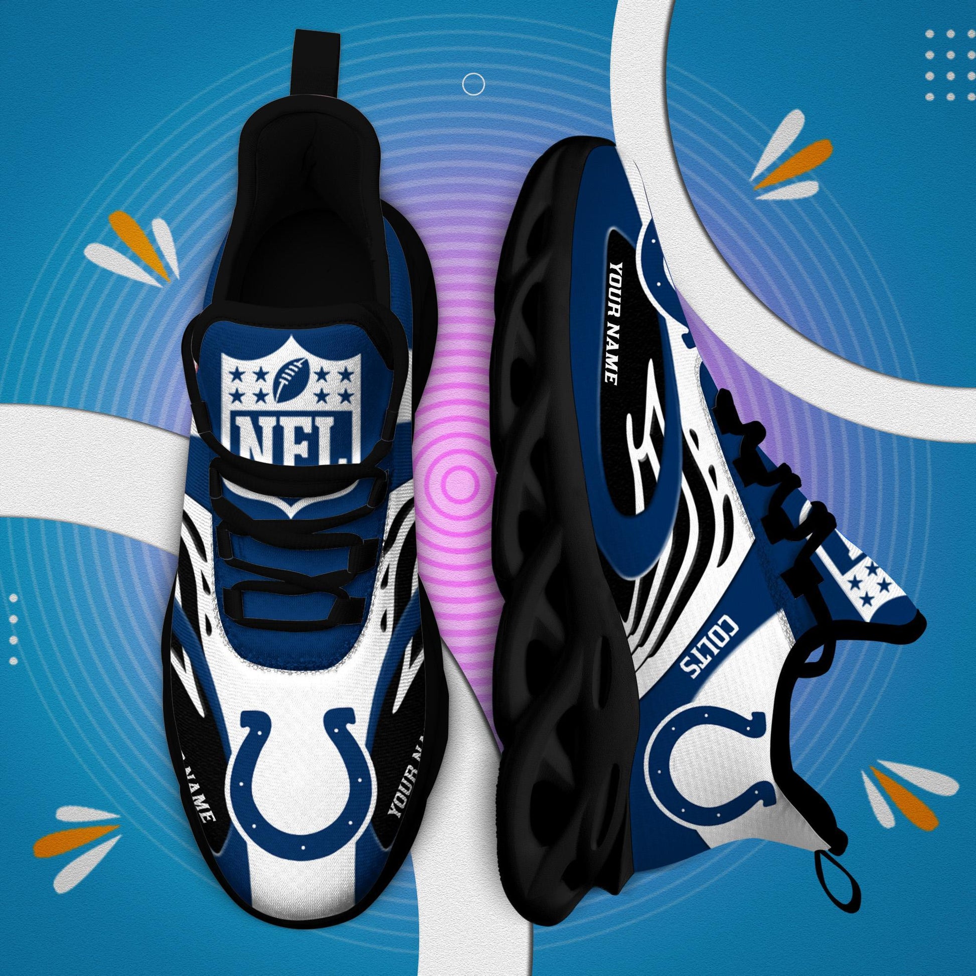 FoxnFish Indianapolis Colts Max Soul Shoes Sneakers For Men And Women