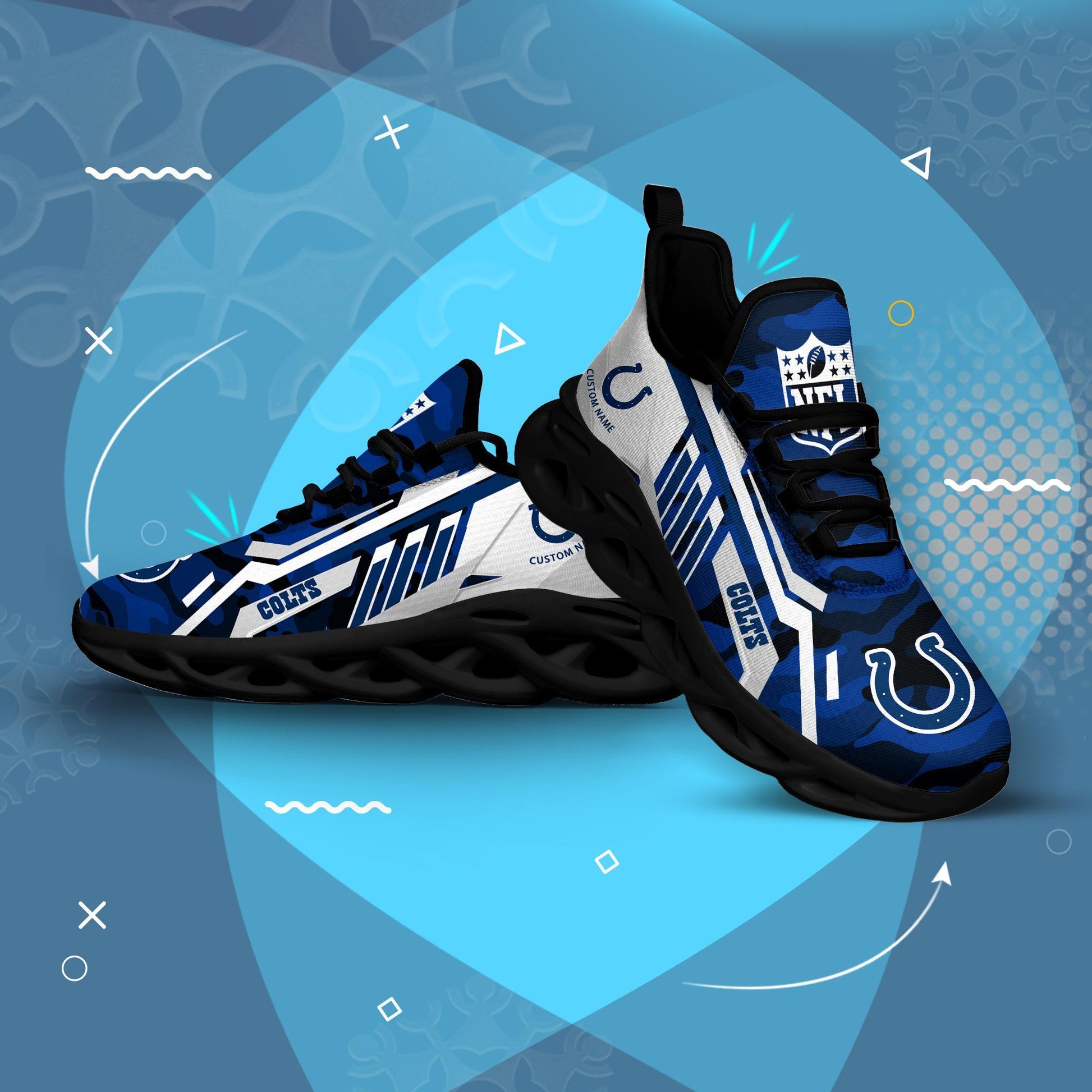 FoxnFish Indianapolis Colts Max Soul Shoes Sneakers For Men And Women