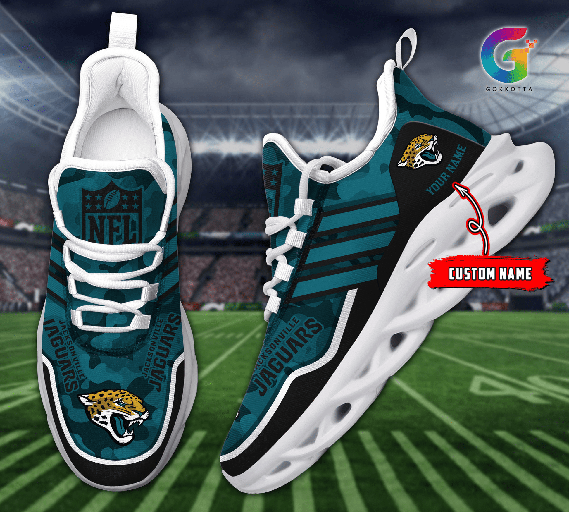 FoxnFish Jacksonville Jaguars Max Soul Shoes Sneakers For Men And Women