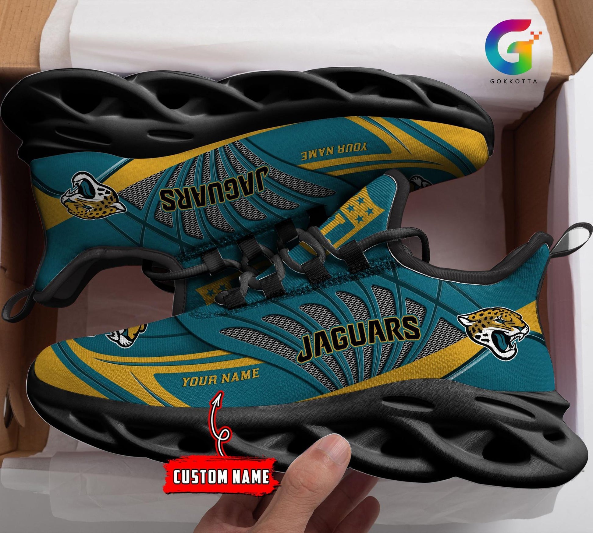 FoxnFish Jacksonville Jaguars Max Soul Shoes Sneakers For Men And Women