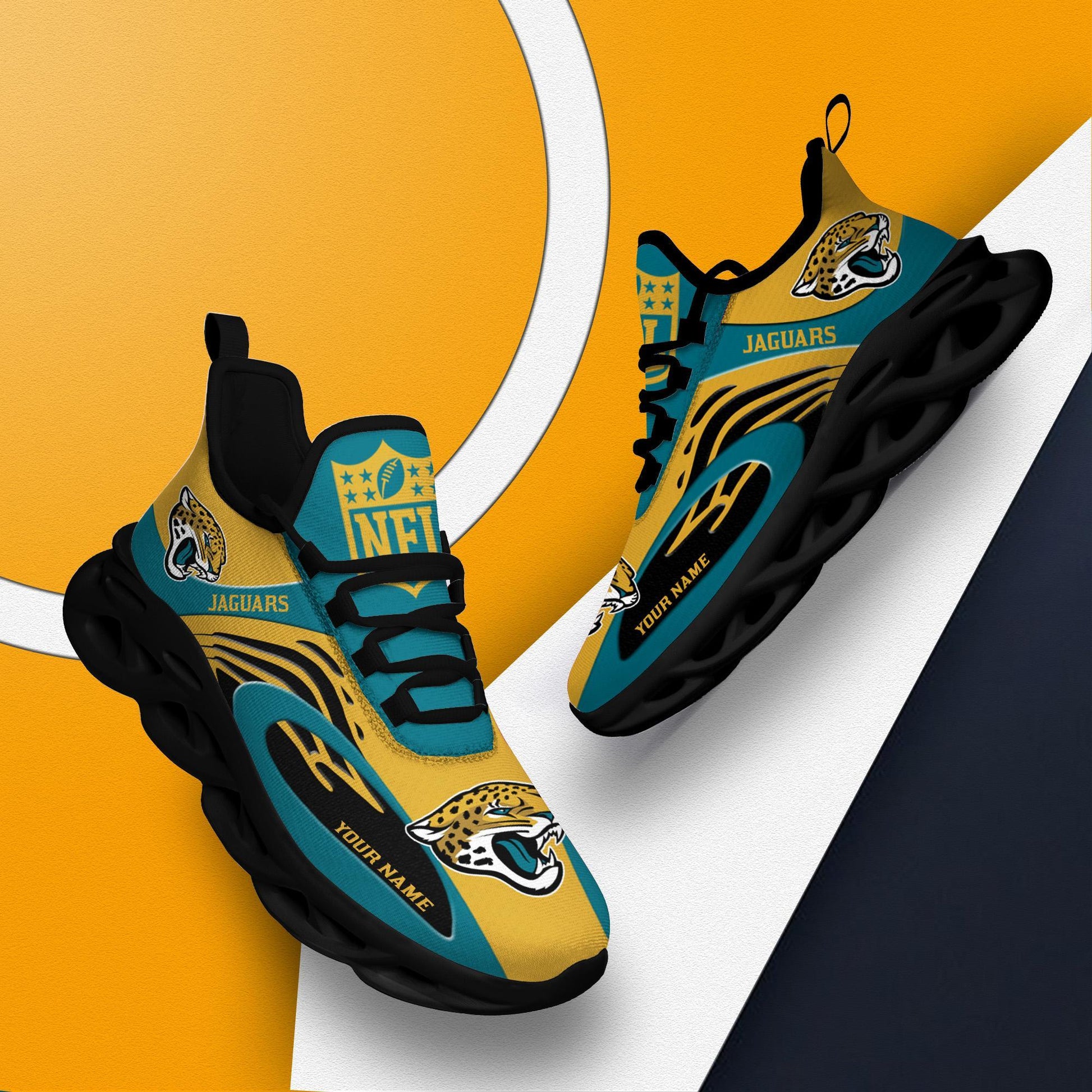 FoxnFish Jacksonville Jaguars Max Soul Shoes Sneakers For Men And Women