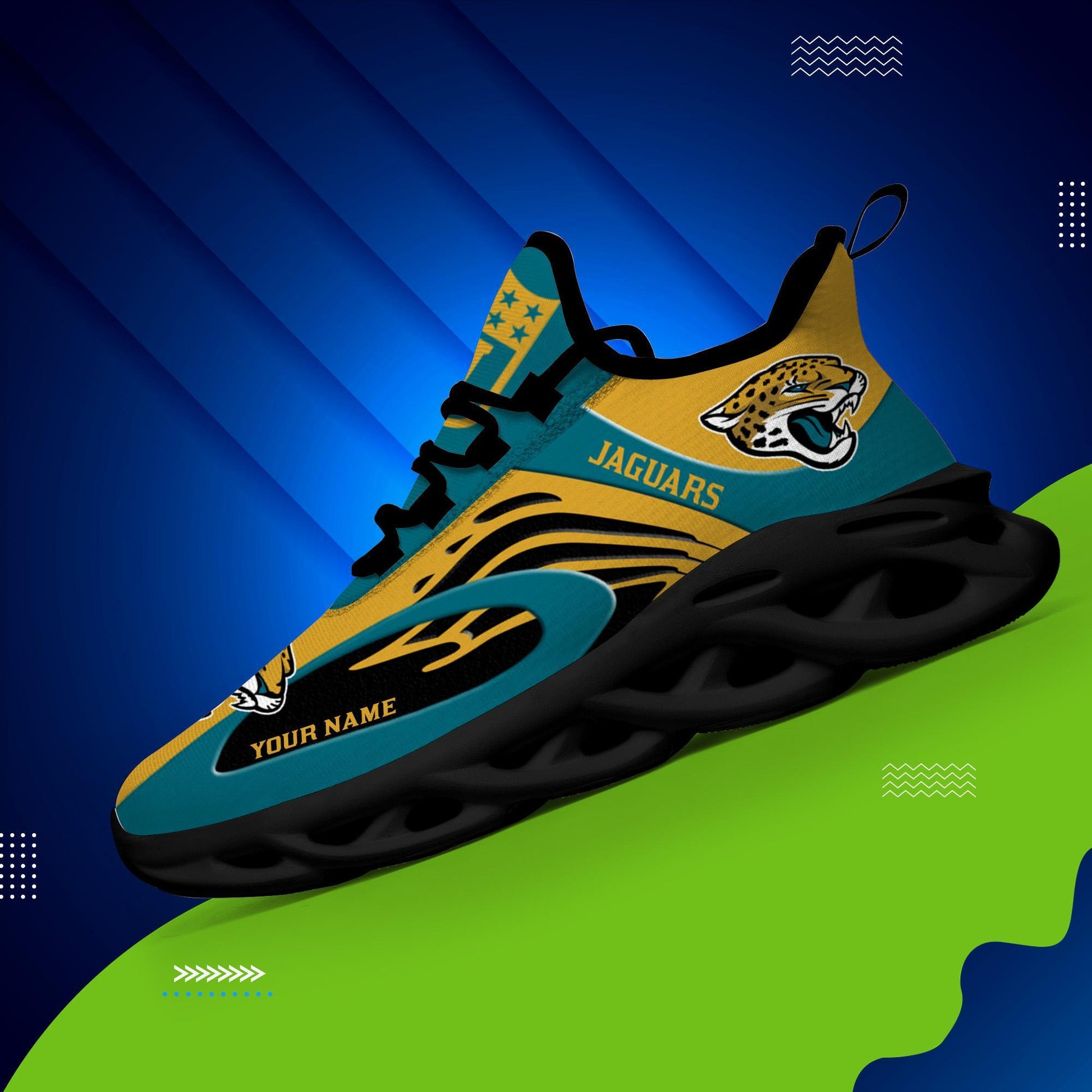 FoxnFish Jacksonville Jaguars Max Soul Shoes Sneakers For Men And Women