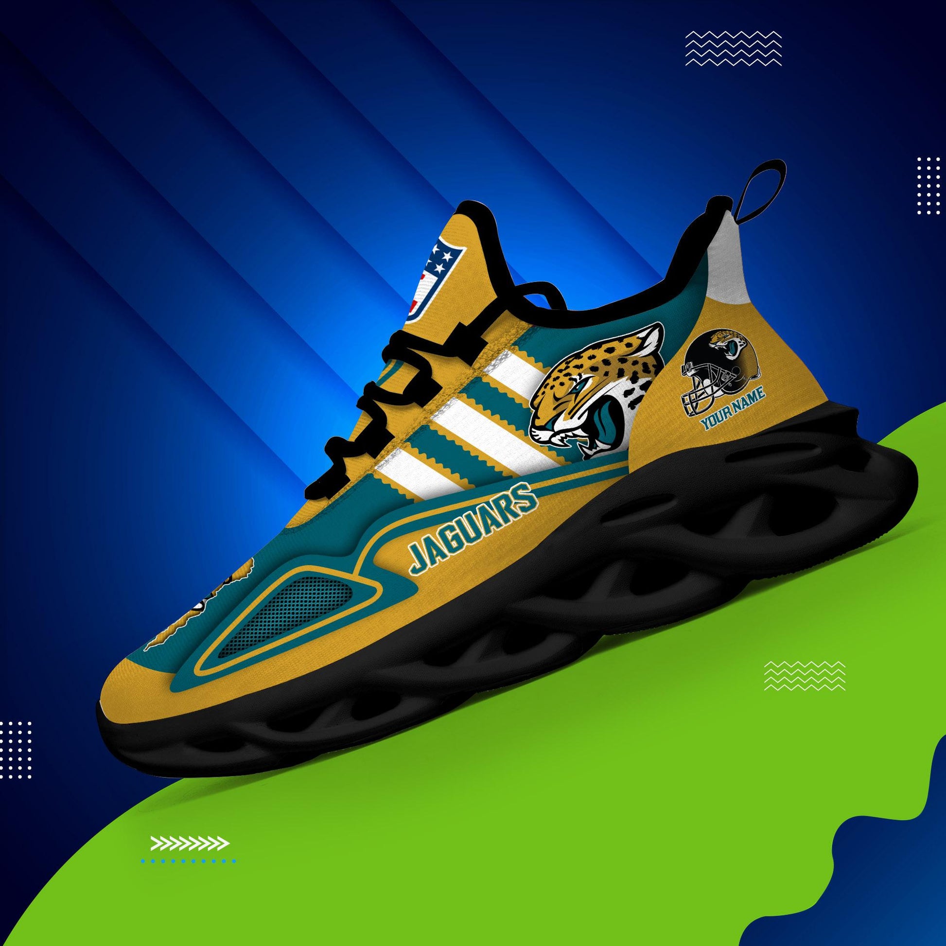 FoxnFish Jacksonville Jaguars Max Soul Shoes Sneakers For Men And Women