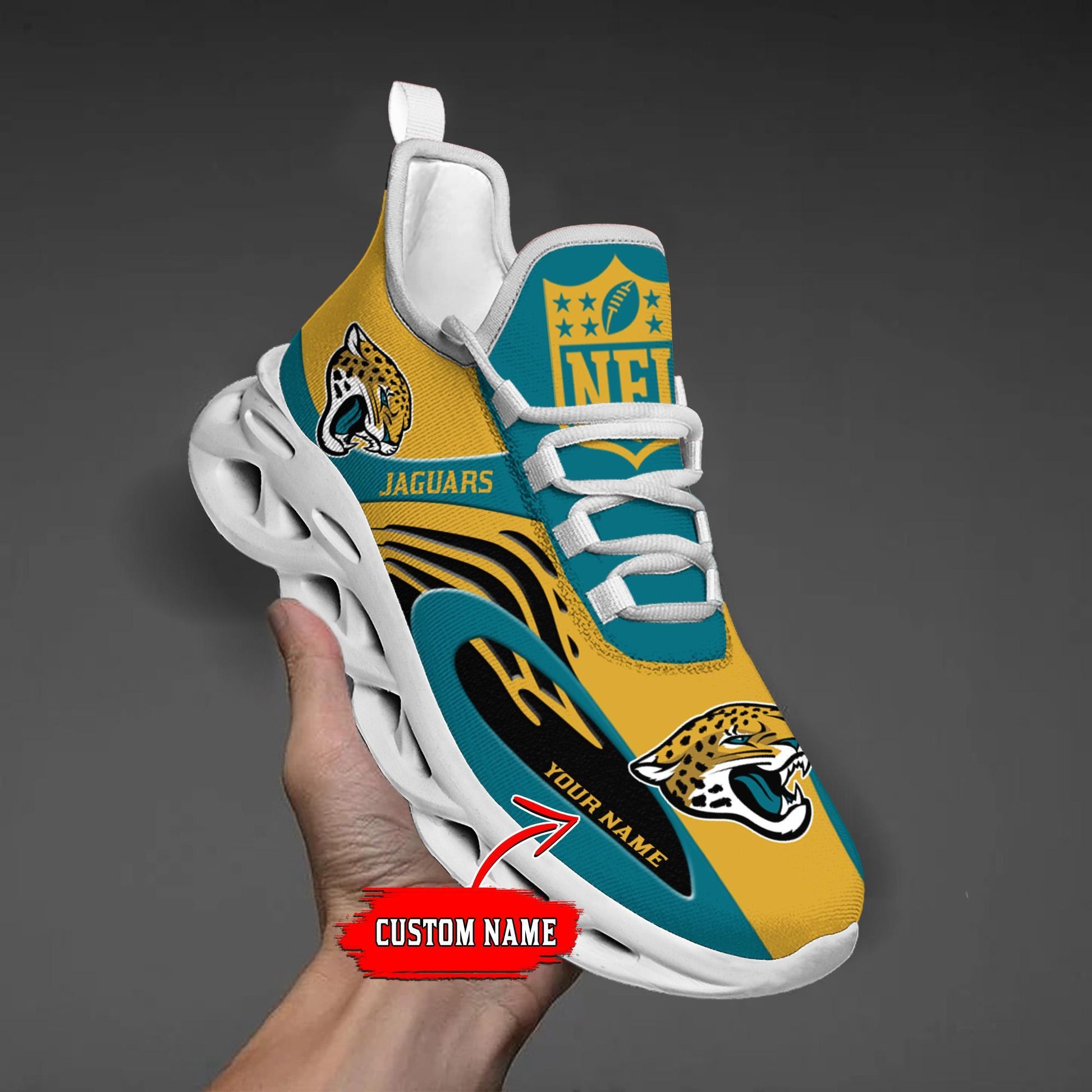 FoxnFish Jacksonville Jaguars Max Soul Shoes Sneakers For Men And Women