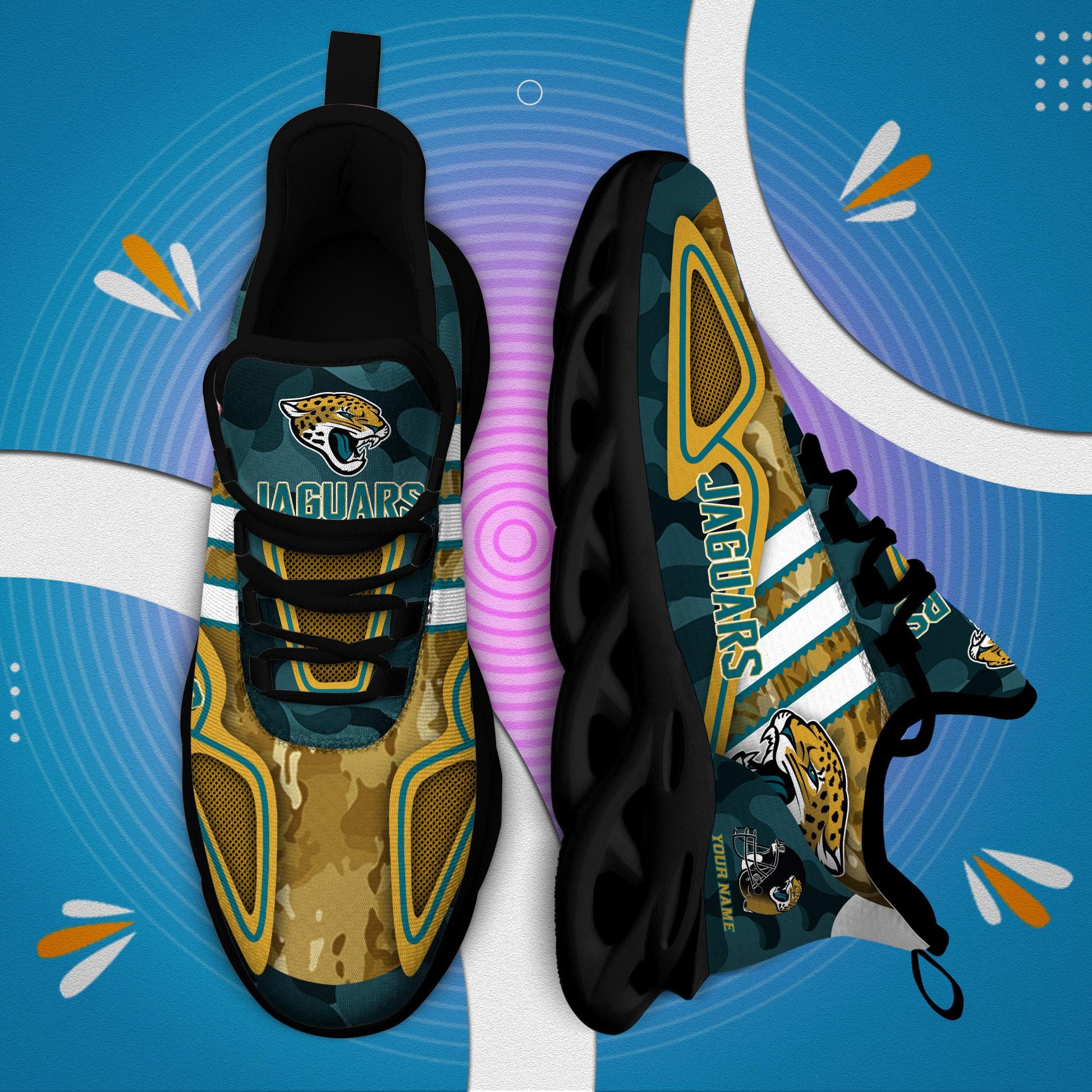 FoxnFish Jacksonville Jaguars Max Soul Shoes Sneakers For Men And Women