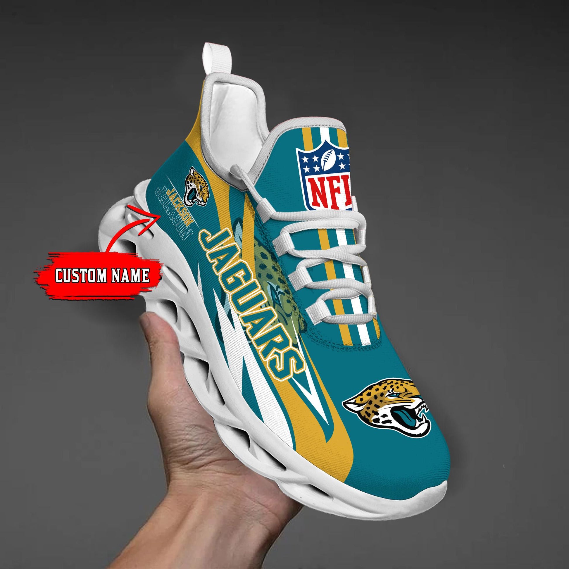 FoxnFish Jacksonville Jaguars Max Soul Shoes Sneakers For Men And Women