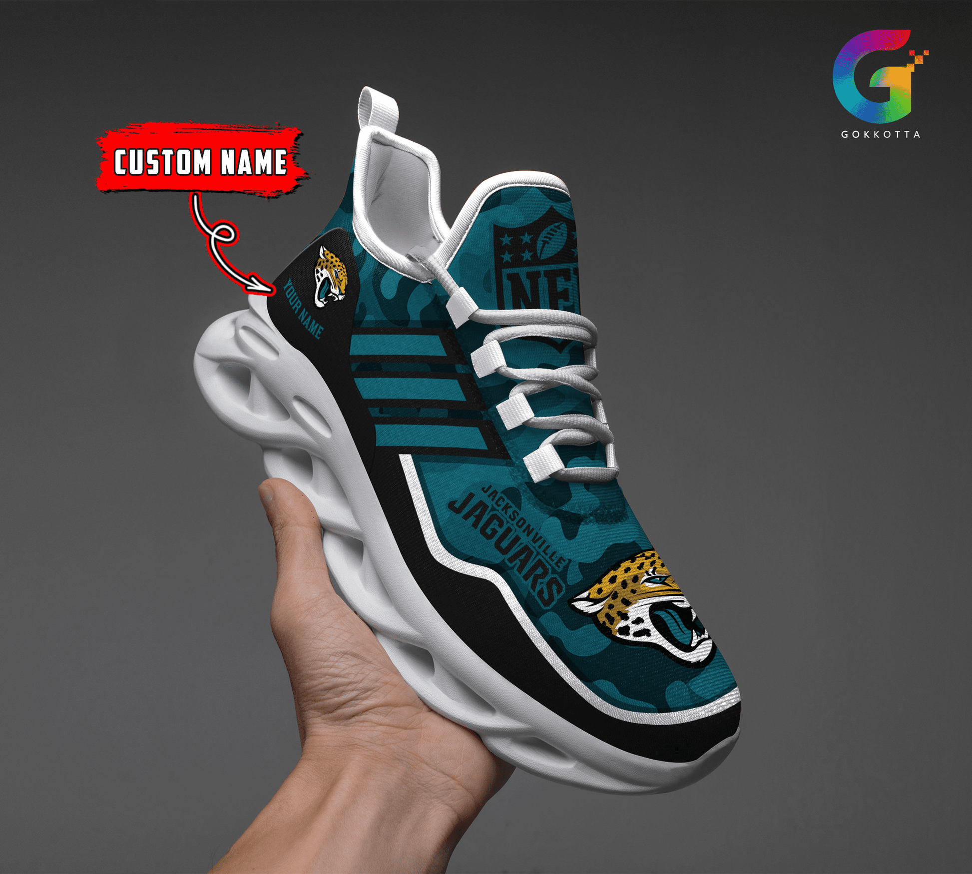 FoxnFish Jacksonville Jaguars Max Soul Shoes Sneakers For Men And Women