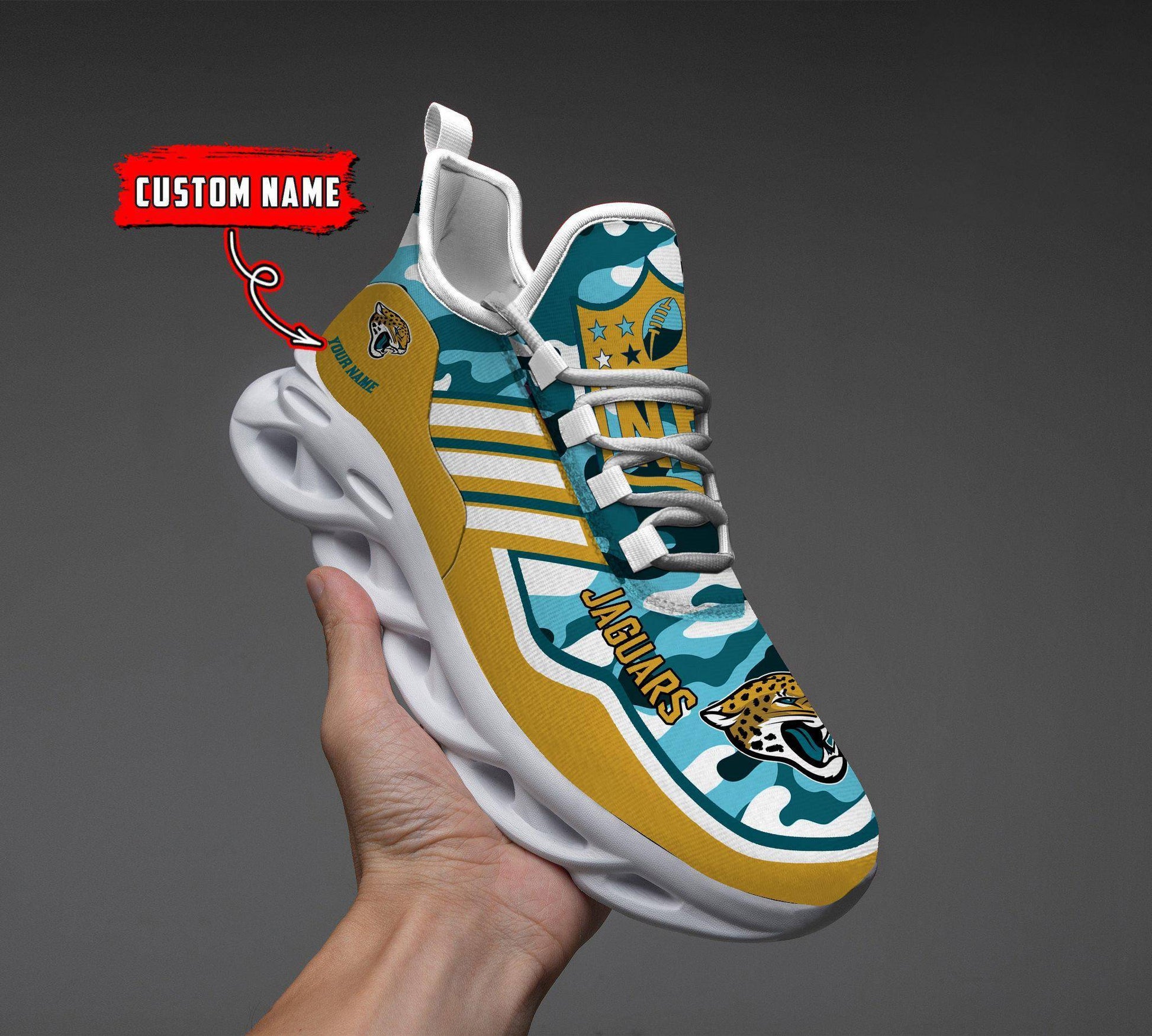 FoxnFish Jacksonville Jaguars Max Soul Shoes Sneakers For Men And Women