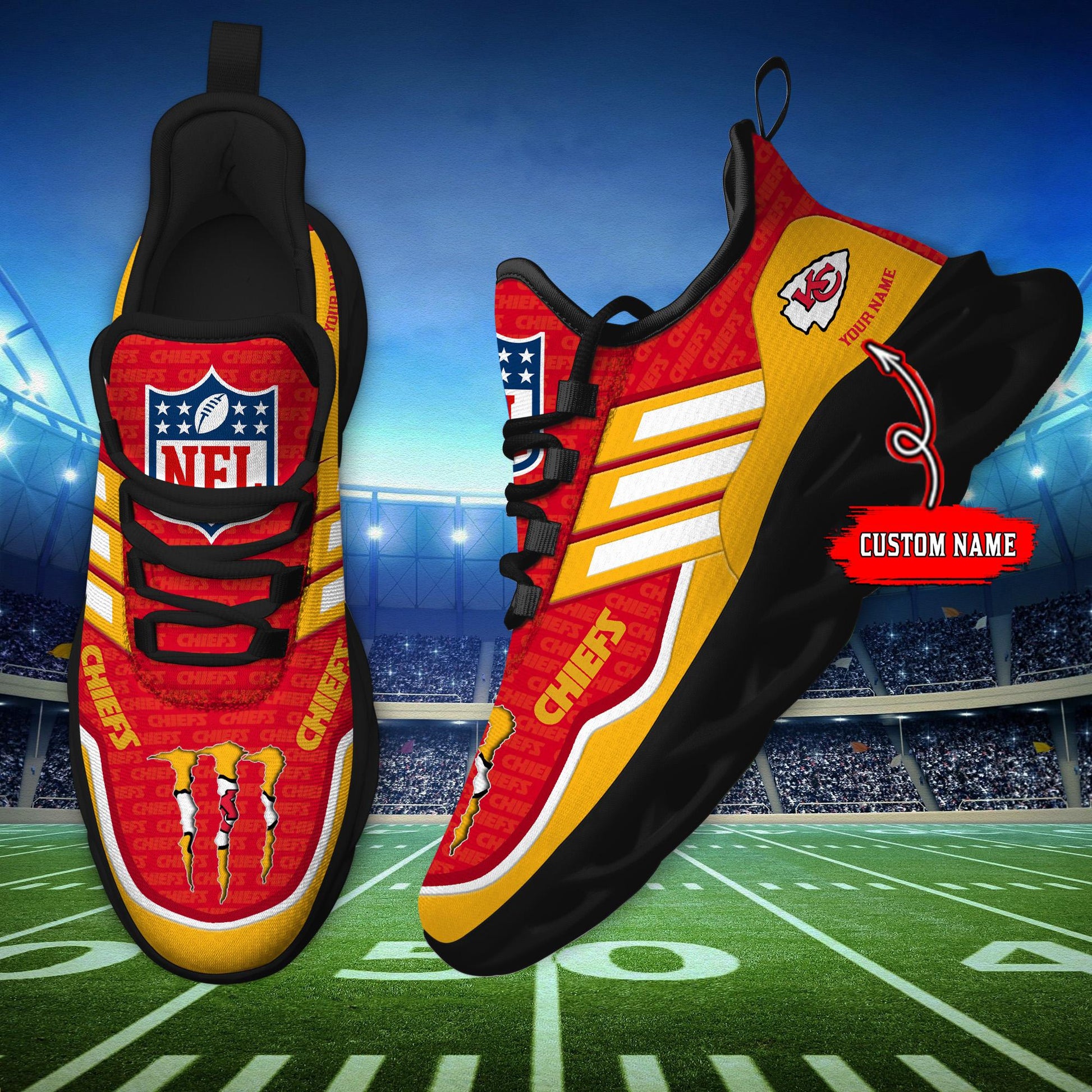 Arcticfootwear Kansas City Chiefs Max Soul Shoes Sneakers For Men And Women