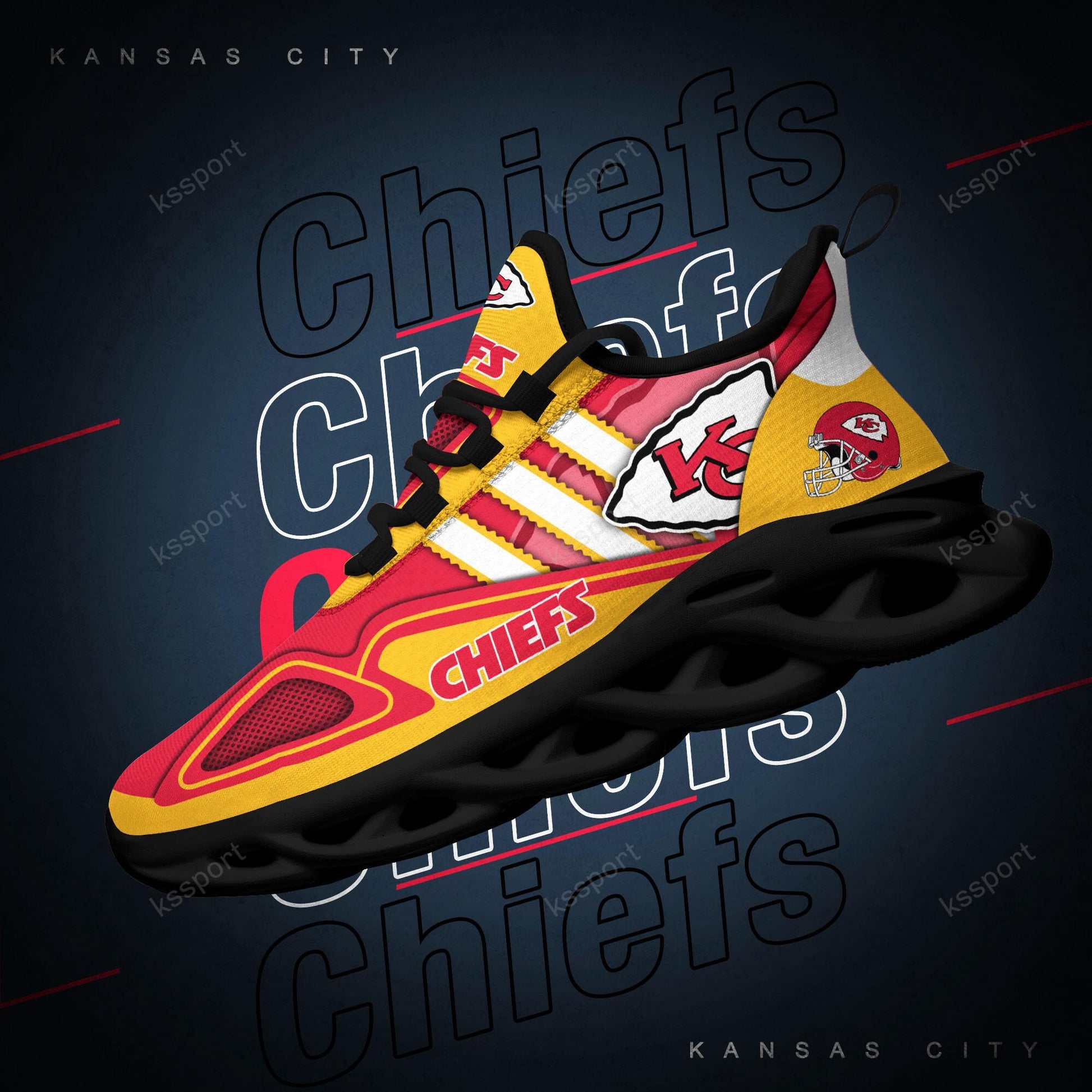 FoxnFish Kansas City Chiefs Max Soul Shoes Sneakers For Men And Women