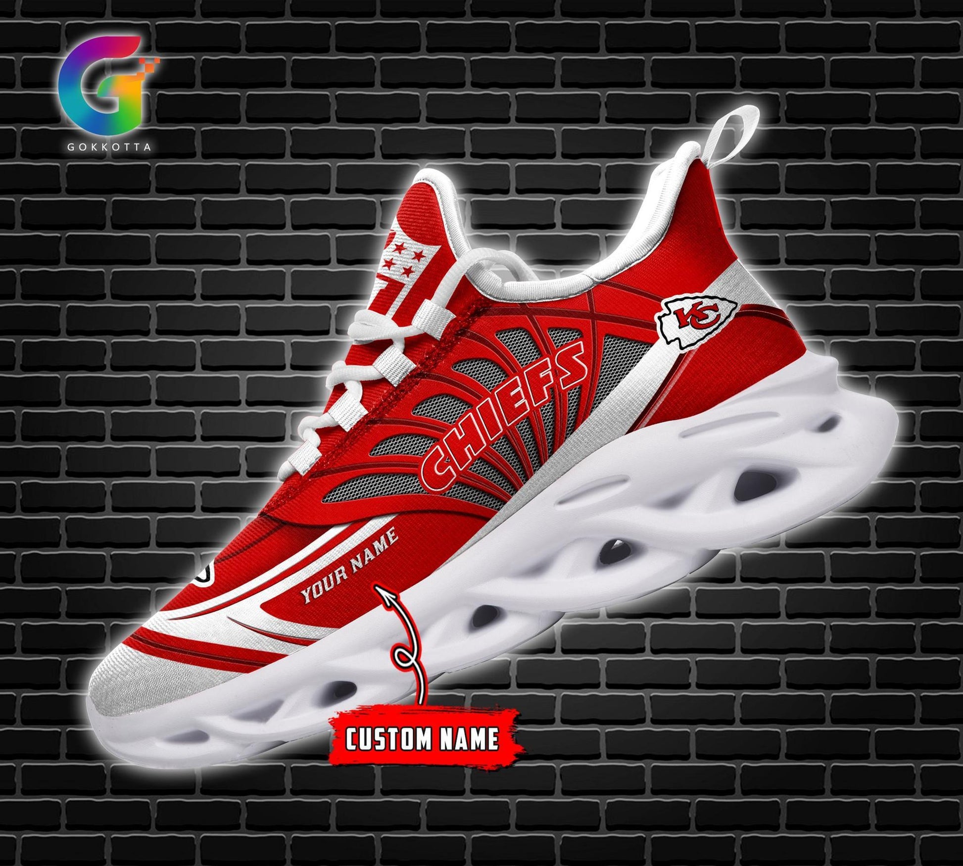 FoxnFish Kansas City Chiefs Max Soul Shoes Sneakers For Men And Women