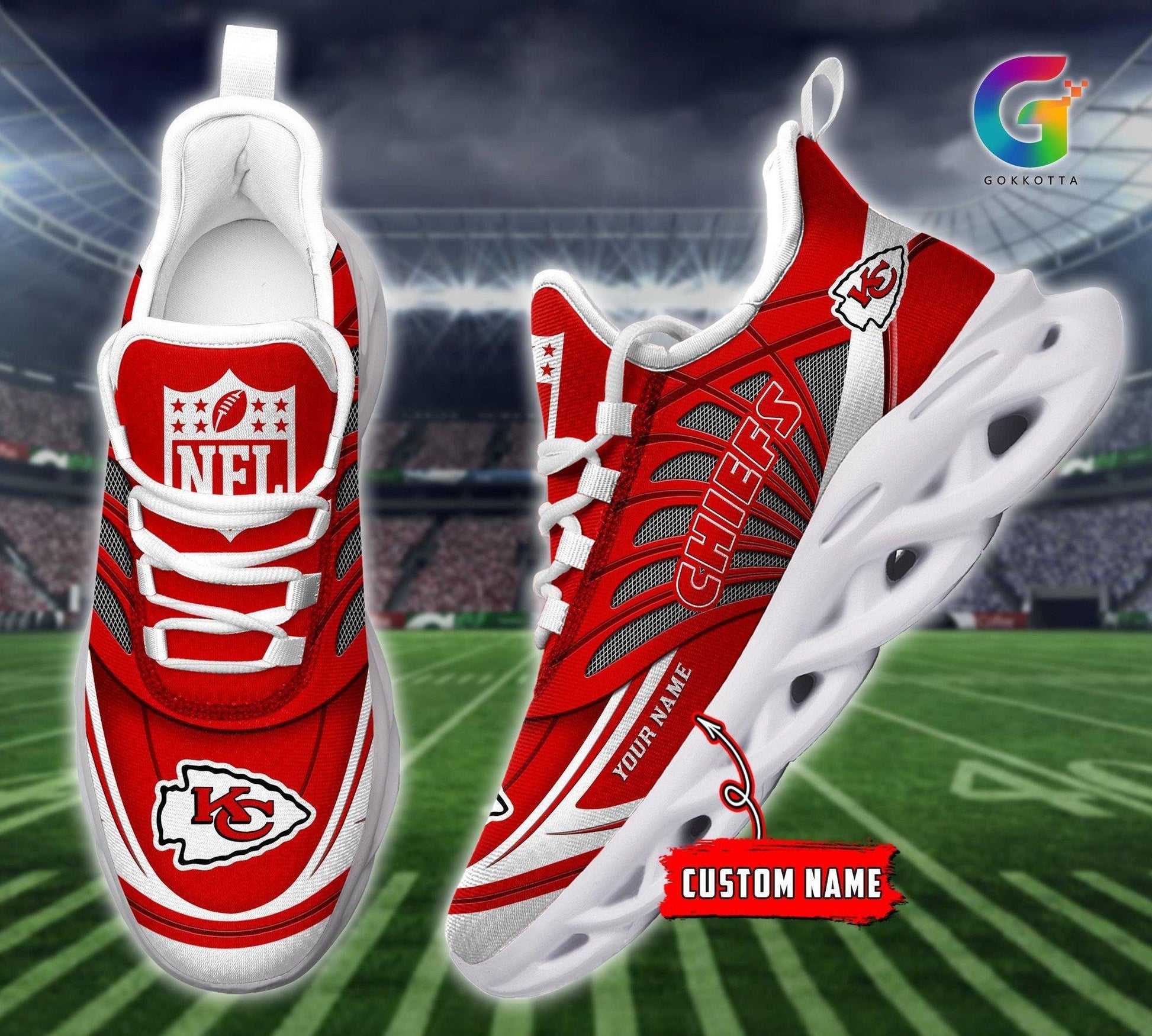 FoxnFish Kansas City Chiefs Max Soul Shoes Sneakers For Men And Women