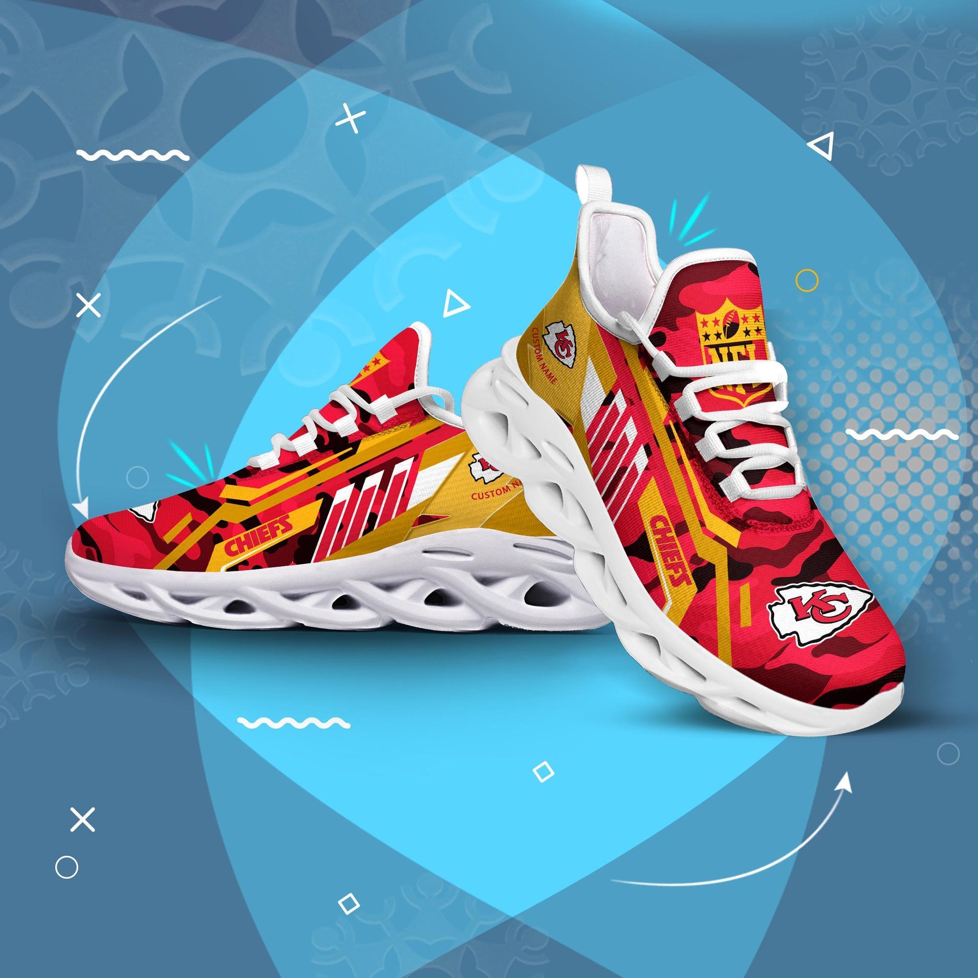 FoxnFish Kansas City Chiefs Max Soul Shoes Sneakers For Men And Women