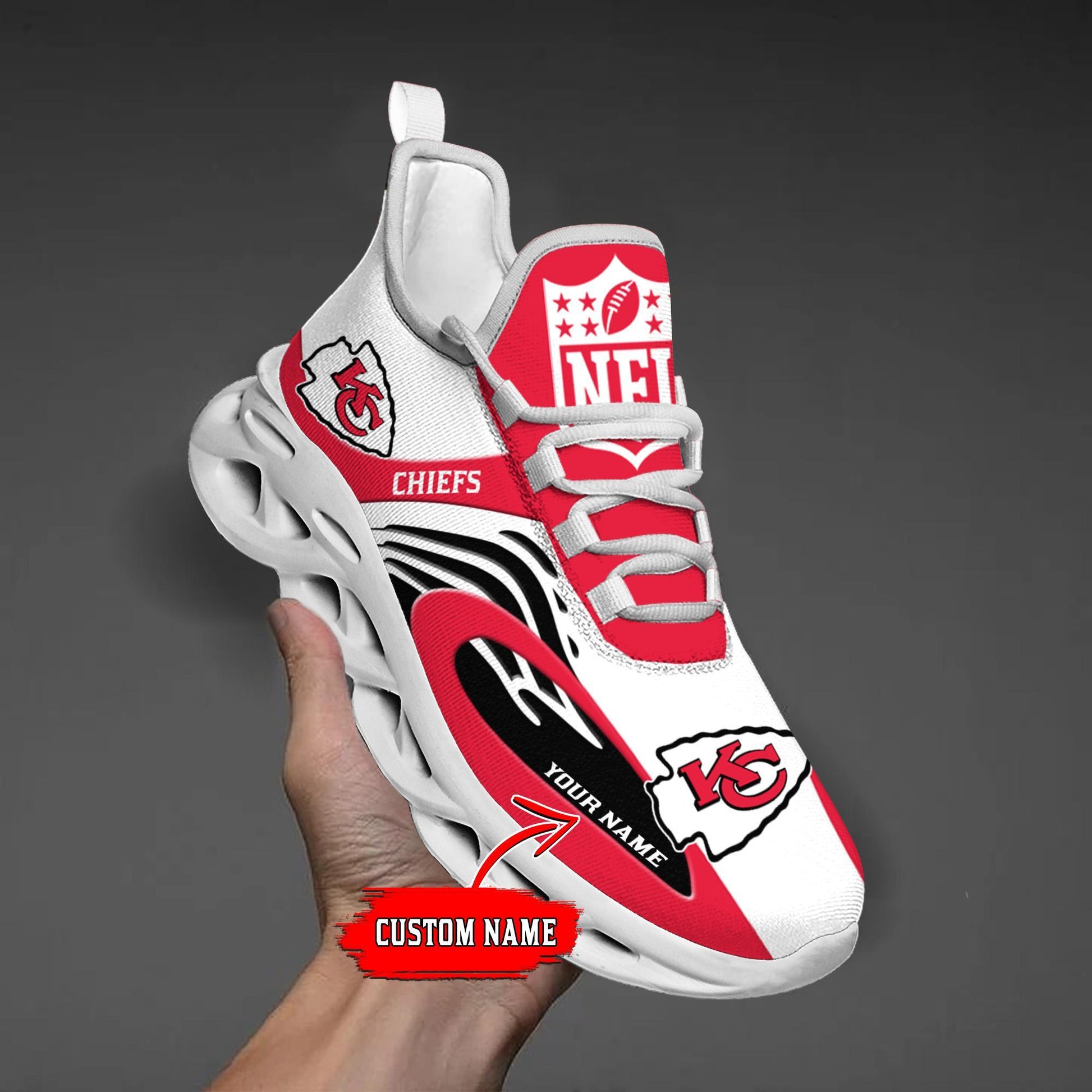 FoxnFish Kansas City Chiefs Max Soul Shoes Sneakers For Men And Women