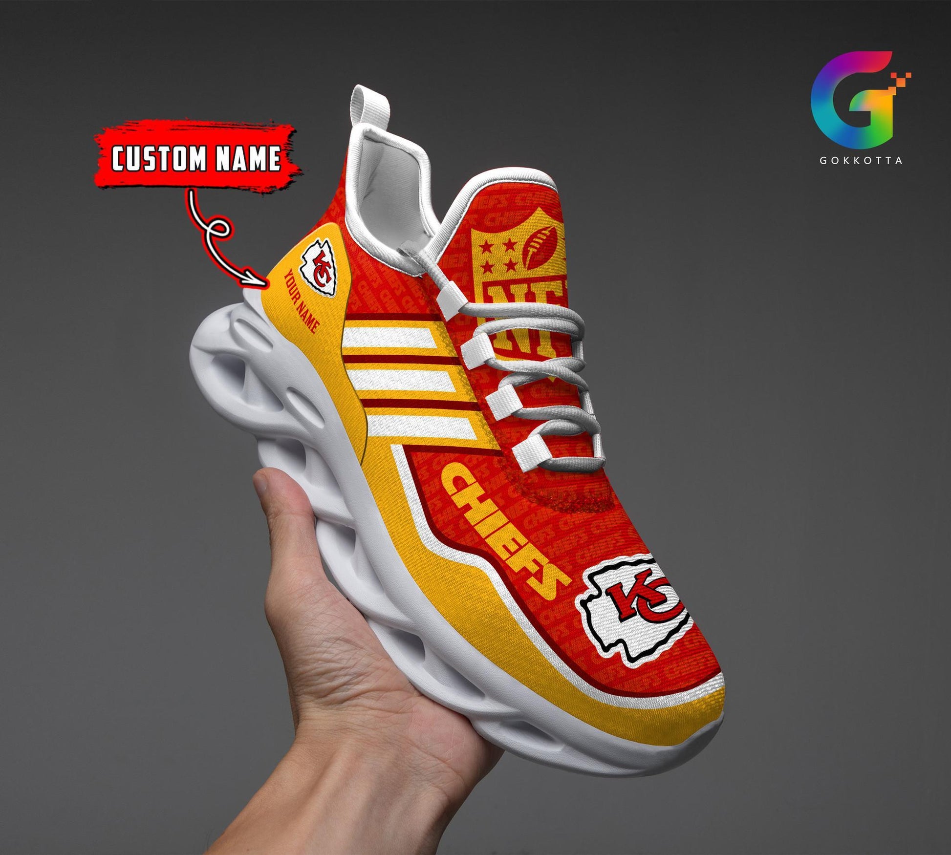 FoxnFish Kansas City Chiefs Max Soul Shoes Sneakers For Men And Women