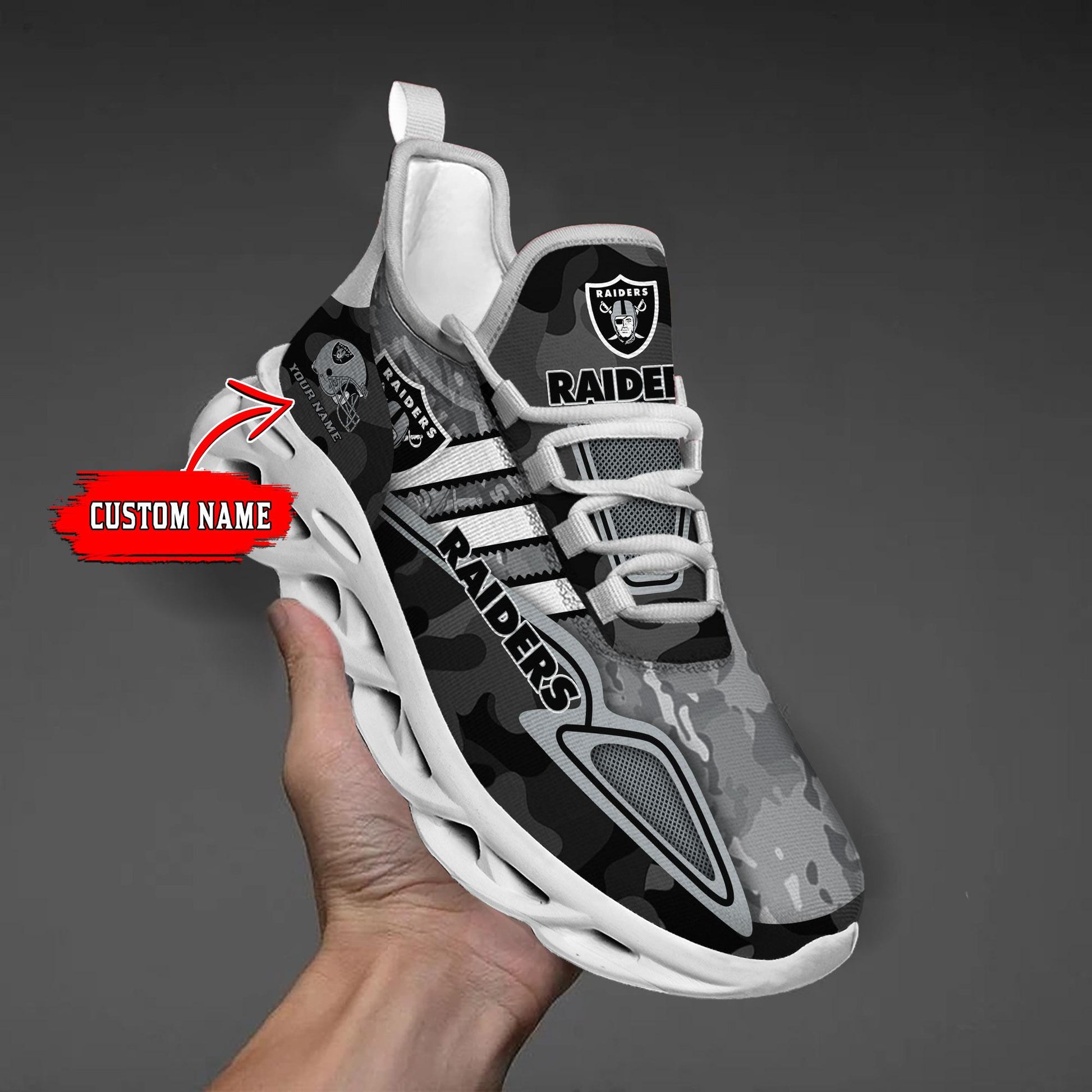 FoxnFish Las Vegas Raiders Max Soul Shoes Sneakers For Men And Women