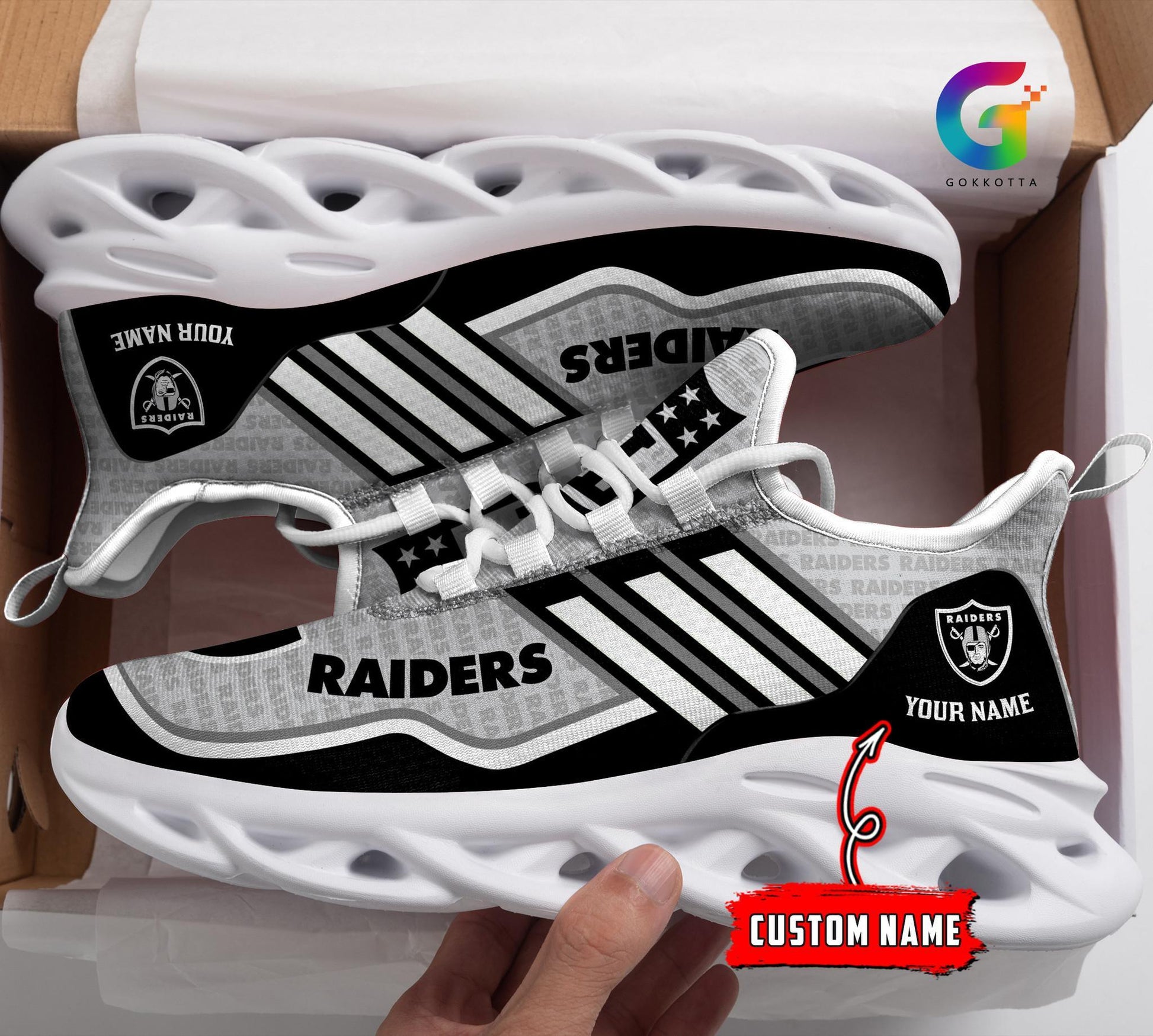 FoxnFish Las Vegas Raiders Max Soul Shoes Sneakers For Men And Women