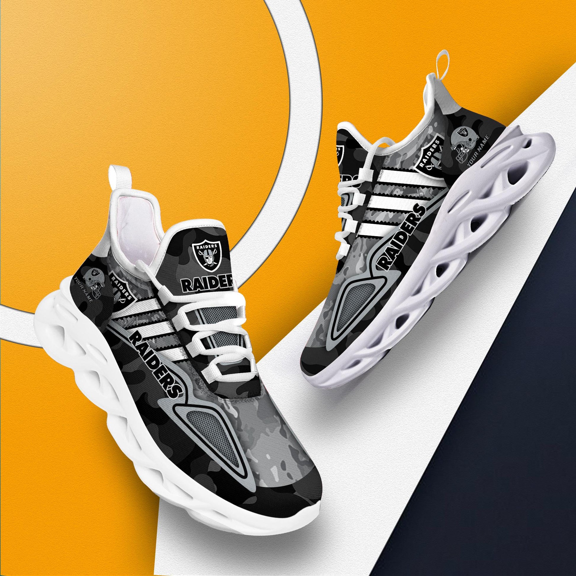 FoxnFish Las Vegas Raiders Max Soul Shoes Sneakers For Men And Women