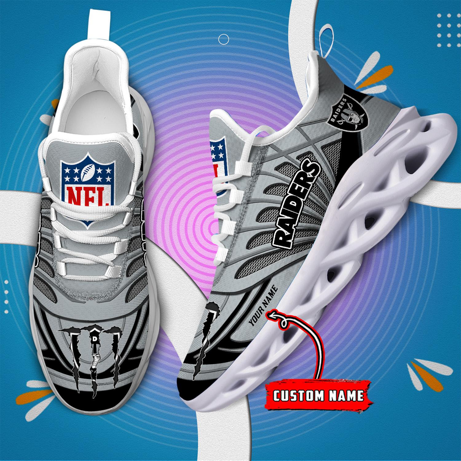 FoxnFish Las Vegas Raiders Max Soul Shoes Sneakers For Men And Women