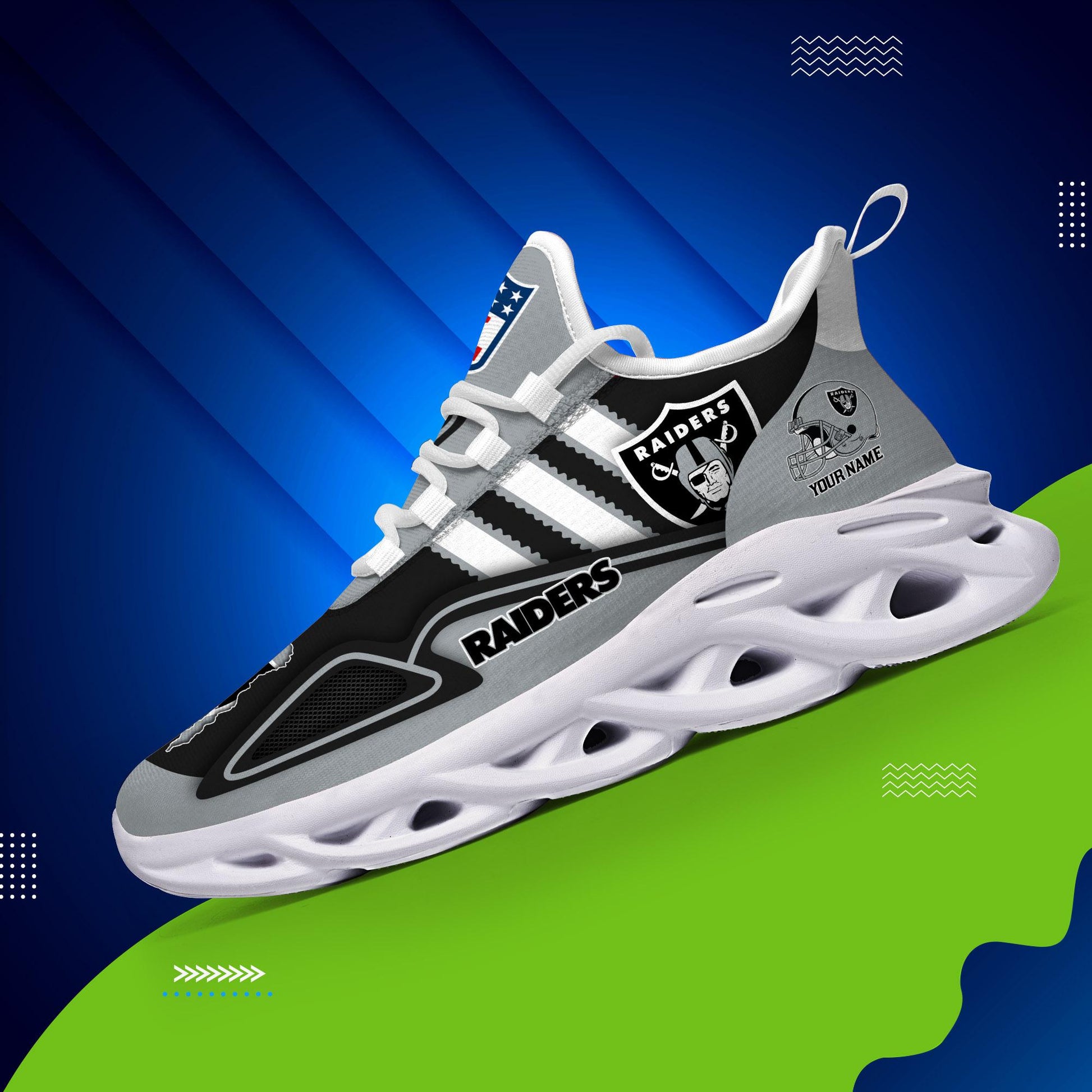 FoxnFish Las Vegas Raiders Max Soul Shoes Sneakers For Men And Women