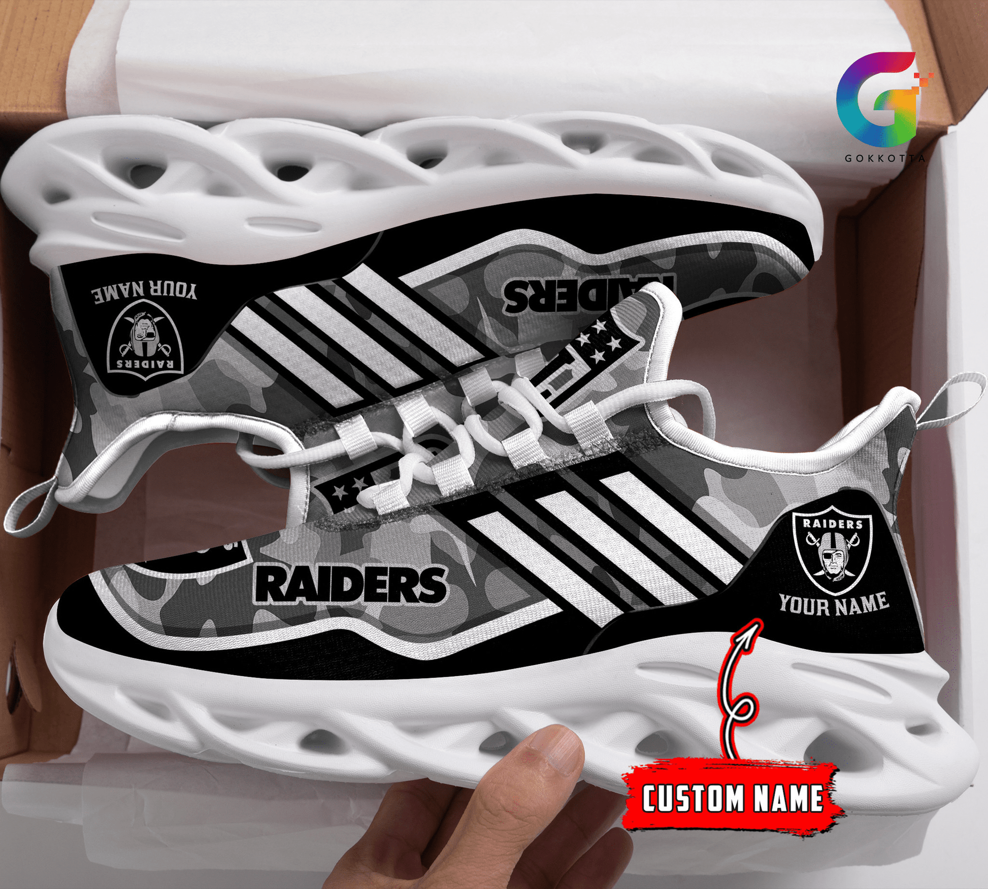 FoxnFish Las Vegas Raiders Max Soul Shoes Sneakers For Men And Women