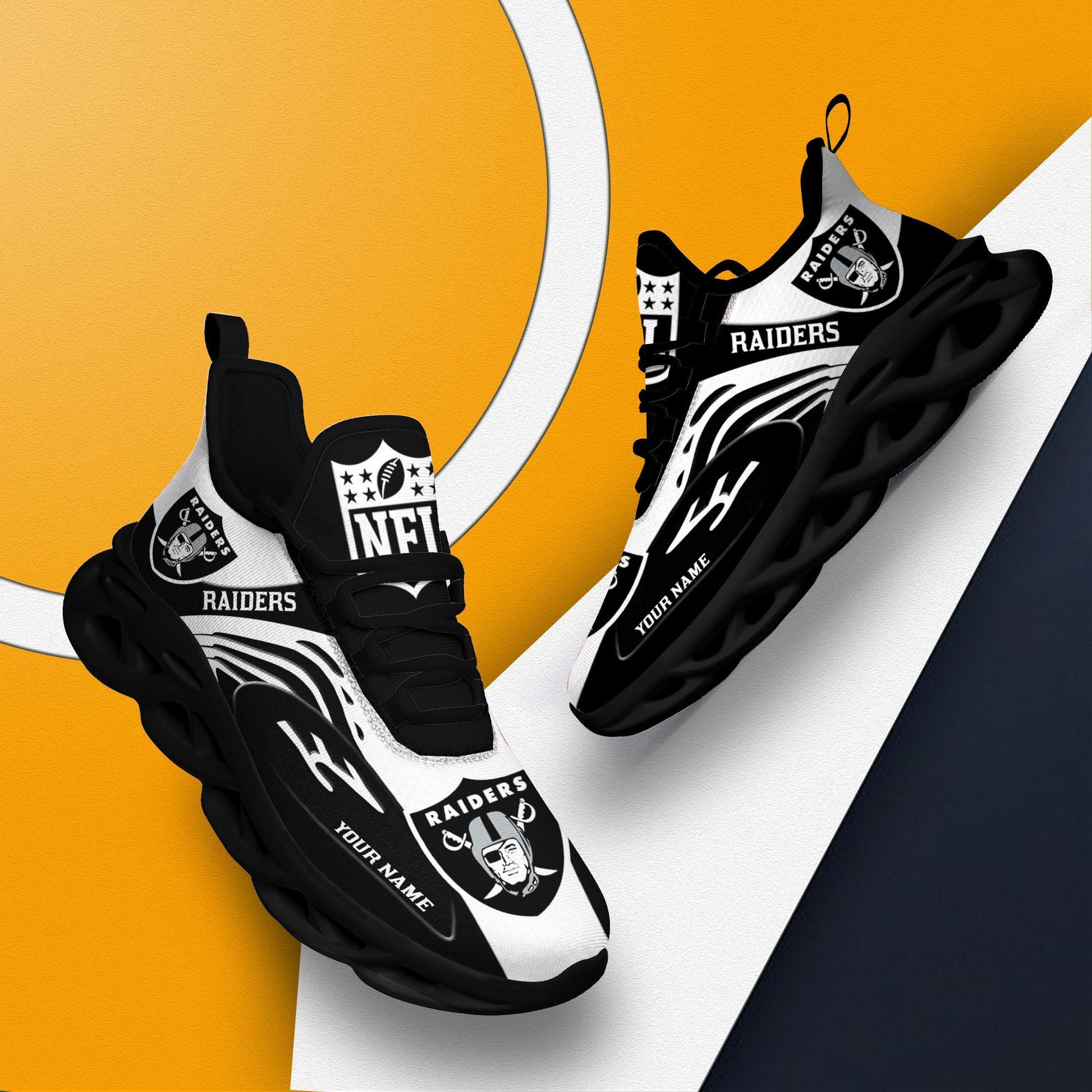 FoxnFish Las Vegas Raiders Max Soul Shoes Sneakers For Men And Women