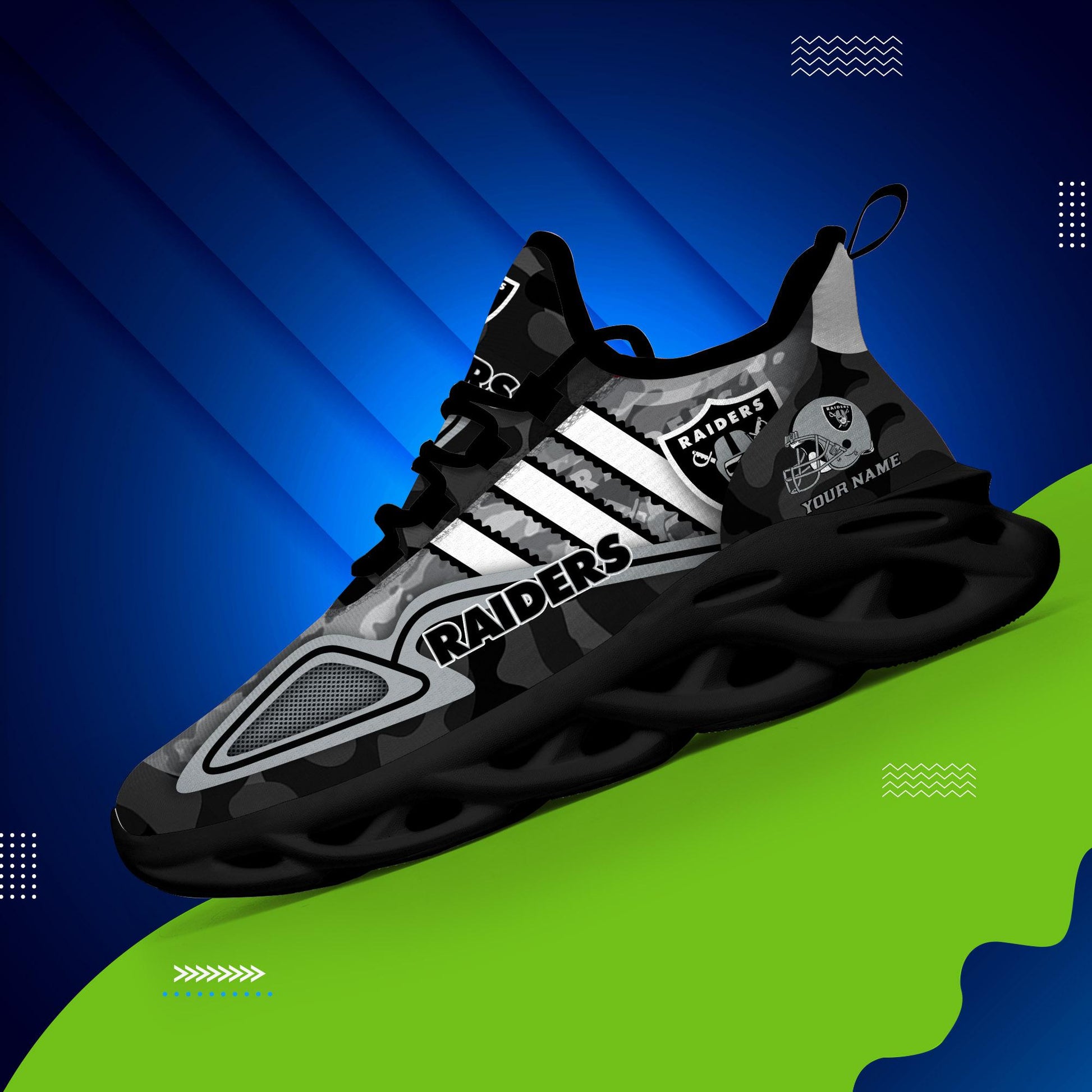 FoxnFish Las Vegas Raiders Max Soul Shoes Sneakers For Men And Women