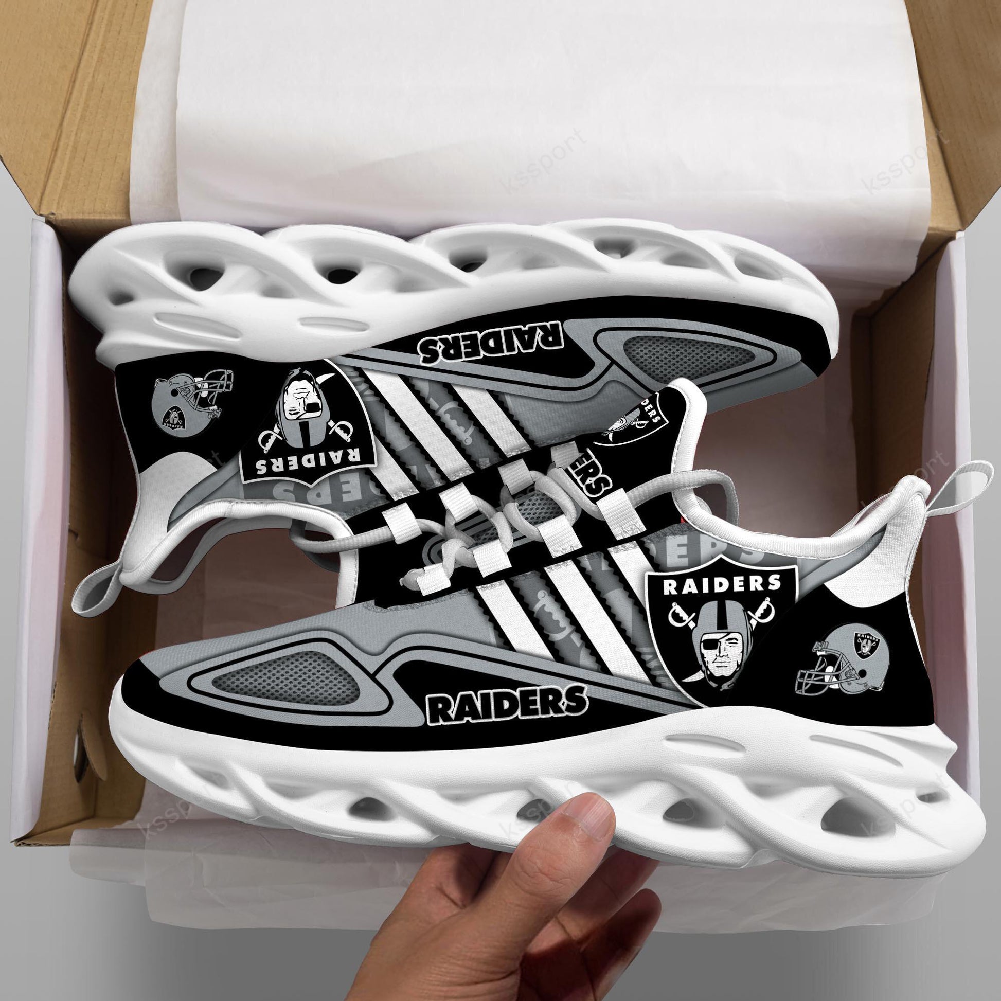 FoxnFish Las Vegas Raiders Max Soul Shoes Sneakers For Men And Women