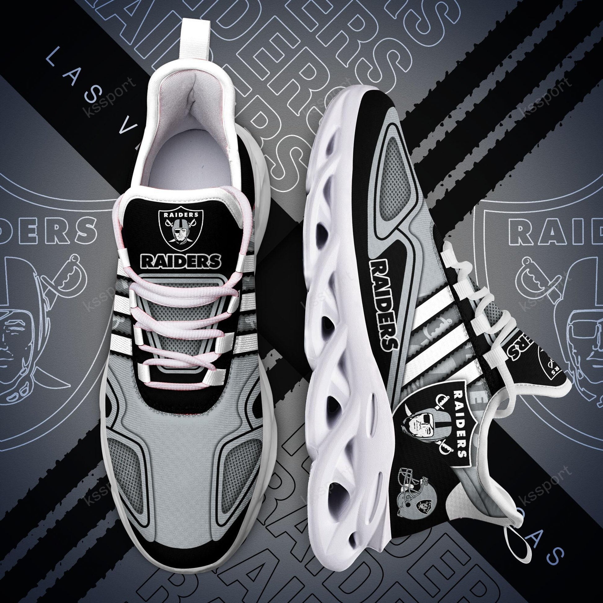 FoxnFish Las Vegas Raiders Max Soul Shoes Sneakers For Men And Women