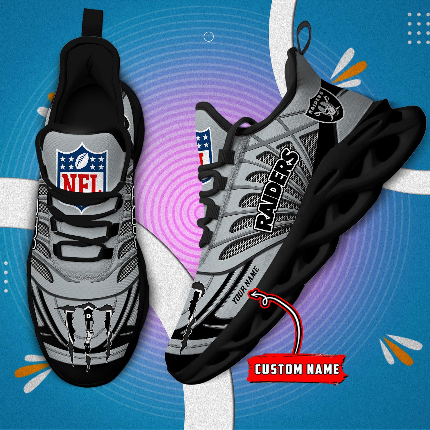 FoxnFish Las Vegas Raiders Max Soul Shoes Sneakers For Men And Women