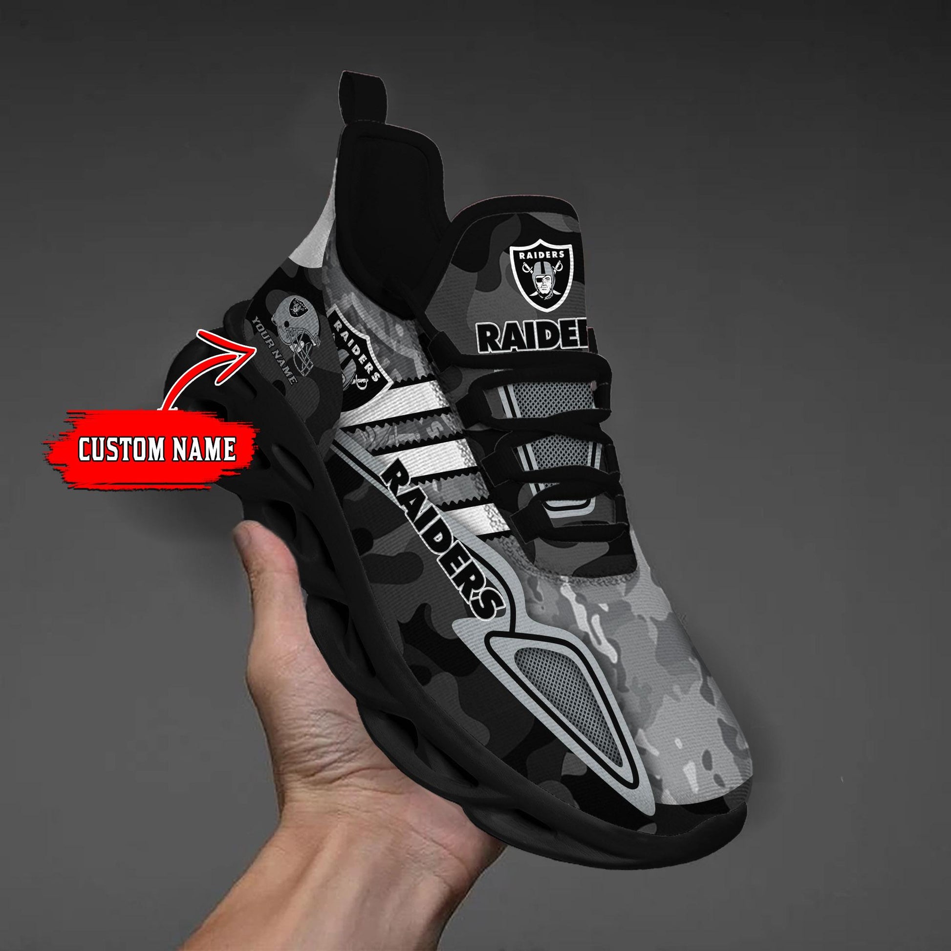 FoxnFish Las Vegas Raiders Max Soul Shoes Sneakers For Men And Women