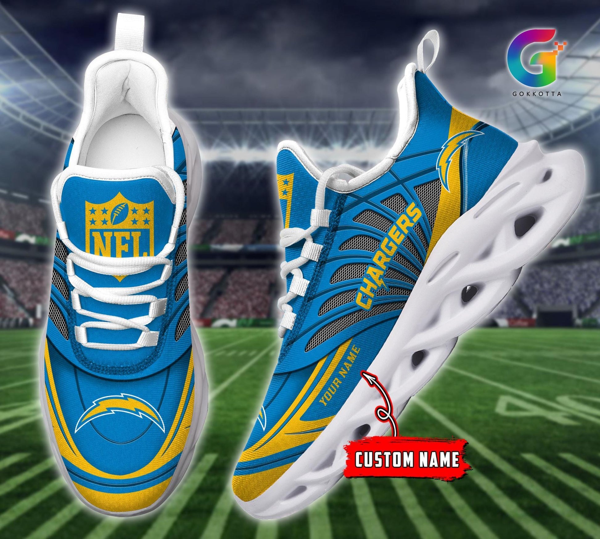 FoxnFish Los Angeles Chargers Max Soul Shoes Sneakers For Men And Women