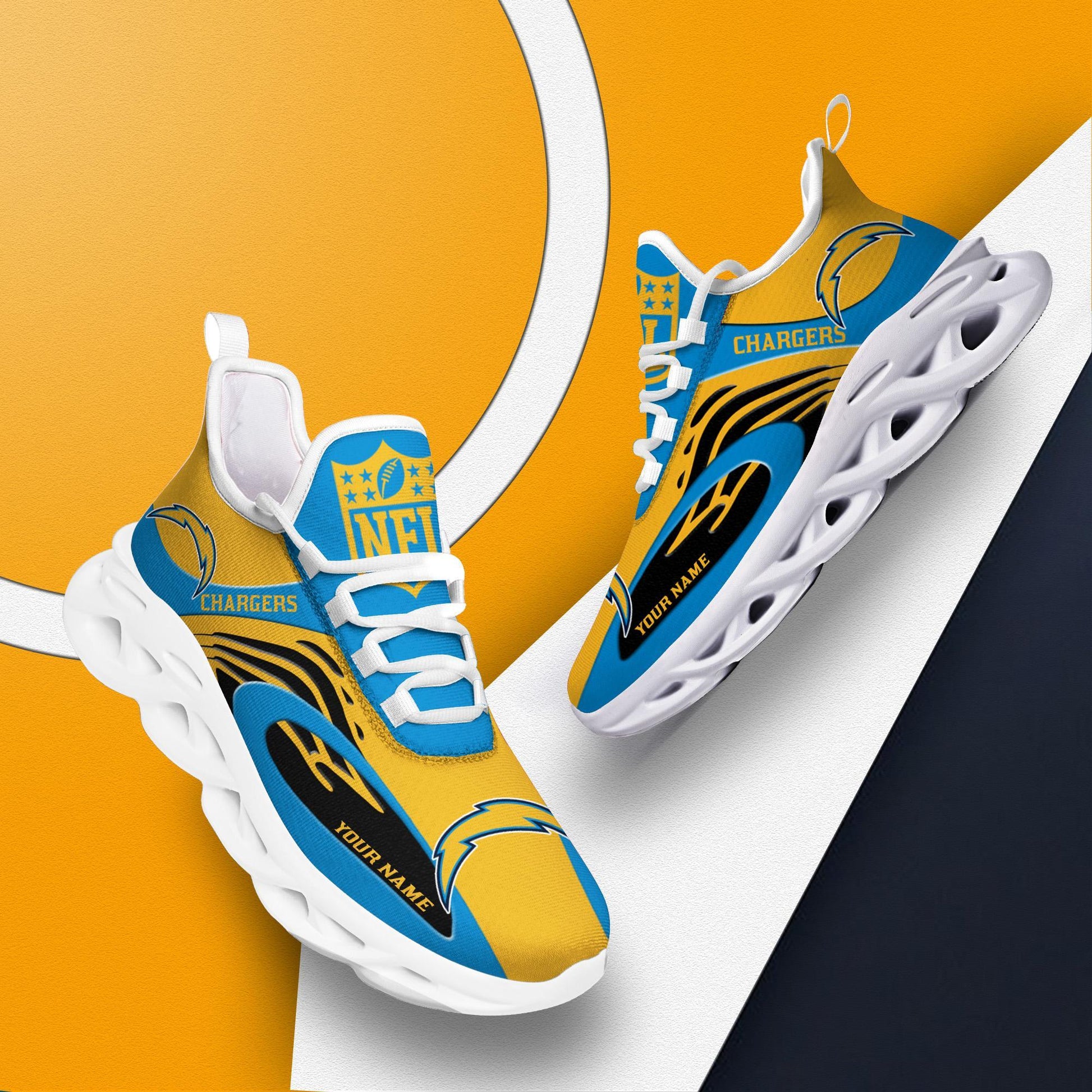 FoxnFish Los Angeles Chargers Max Soul Shoes Sneakers For Men And Women