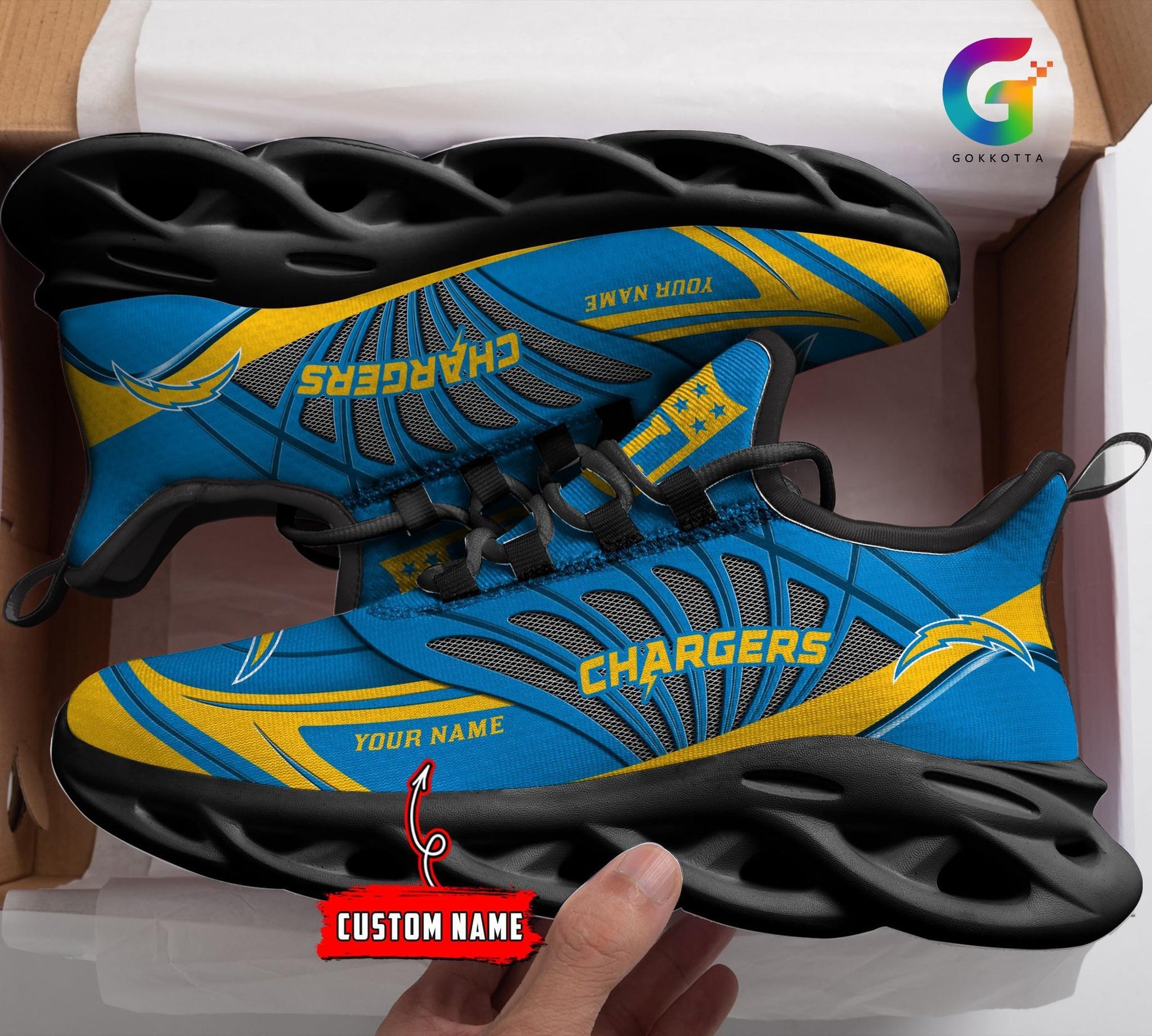 FoxnFish Los Angeles Chargers Max Soul Shoes Sneakers For Men And Women