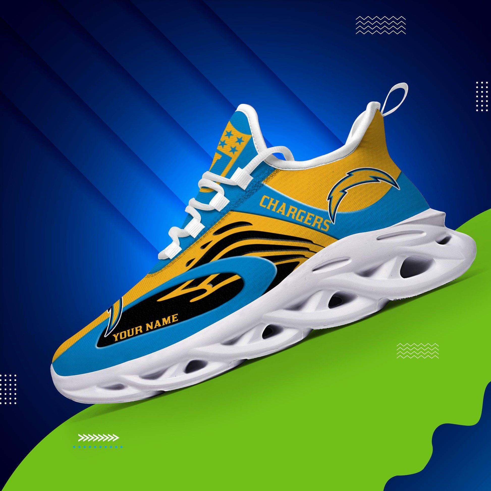 FoxnFish Los Angeles Chargers Max Soul Shoes Sneakers For Men And Women