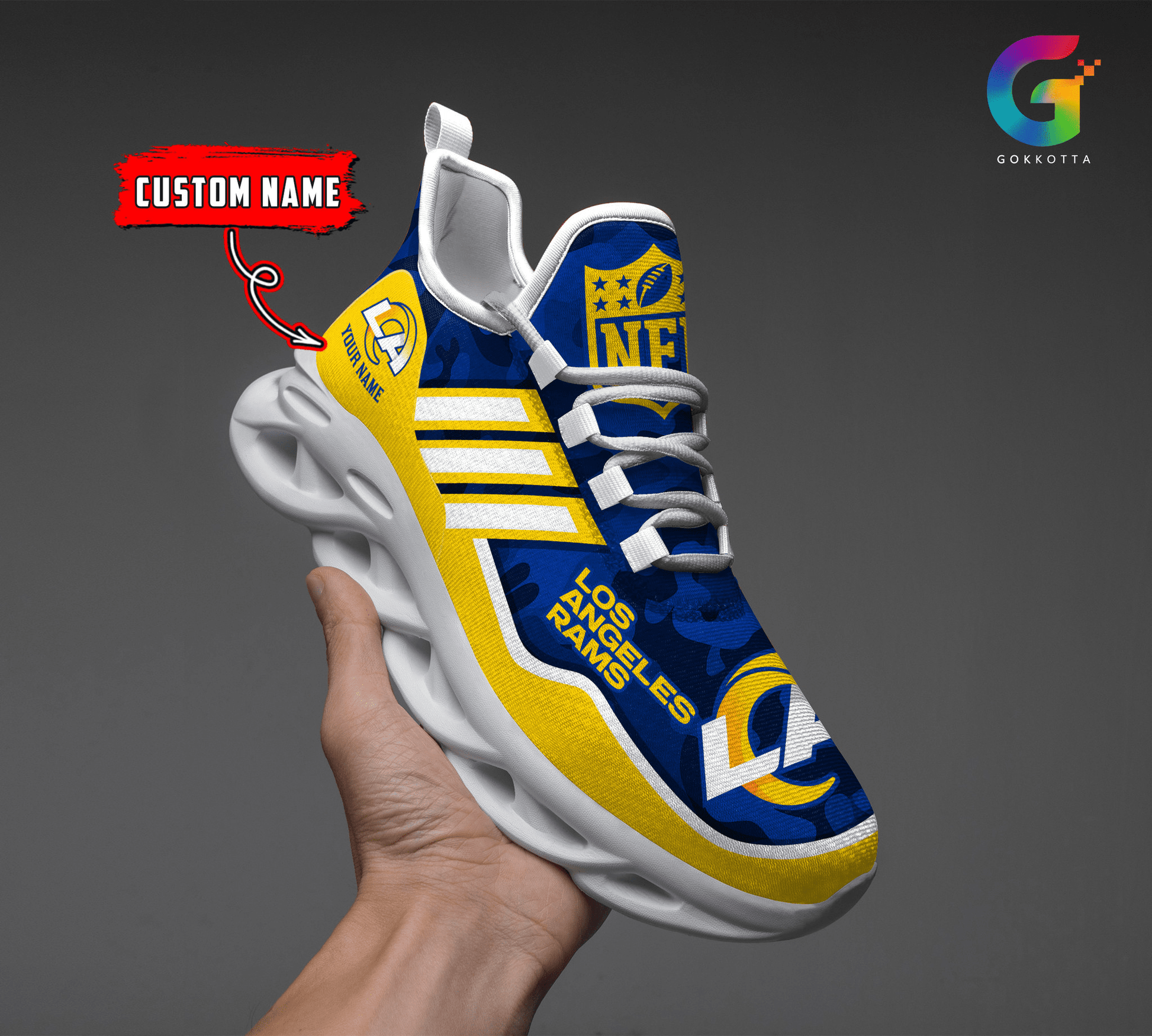 FoxnFish Los Angeles Rams Max Soul Shoes Sneakers For Men And Women