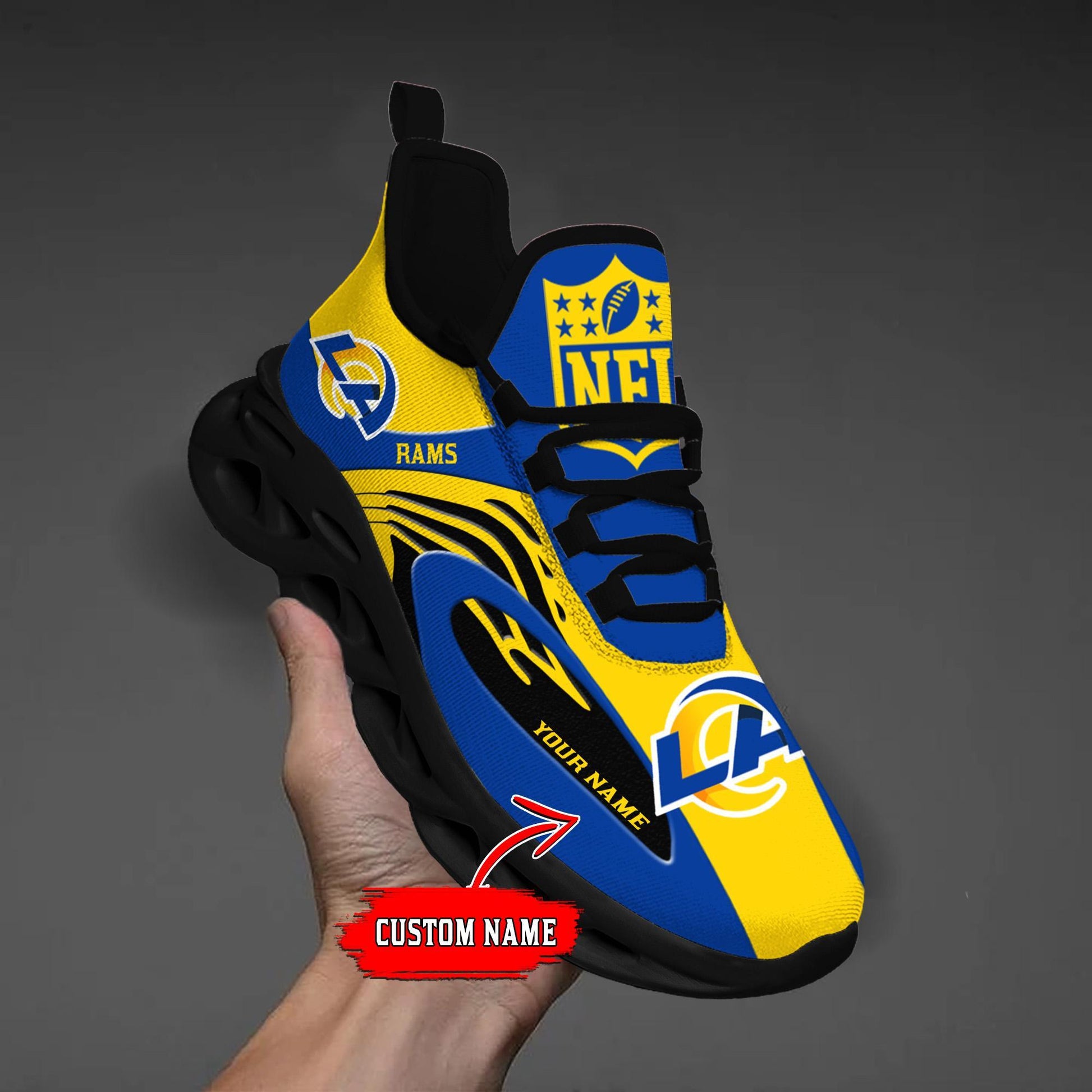 FoxnFish Los Angeles Rams Max Soul Shoes Sneakers For Men And Women