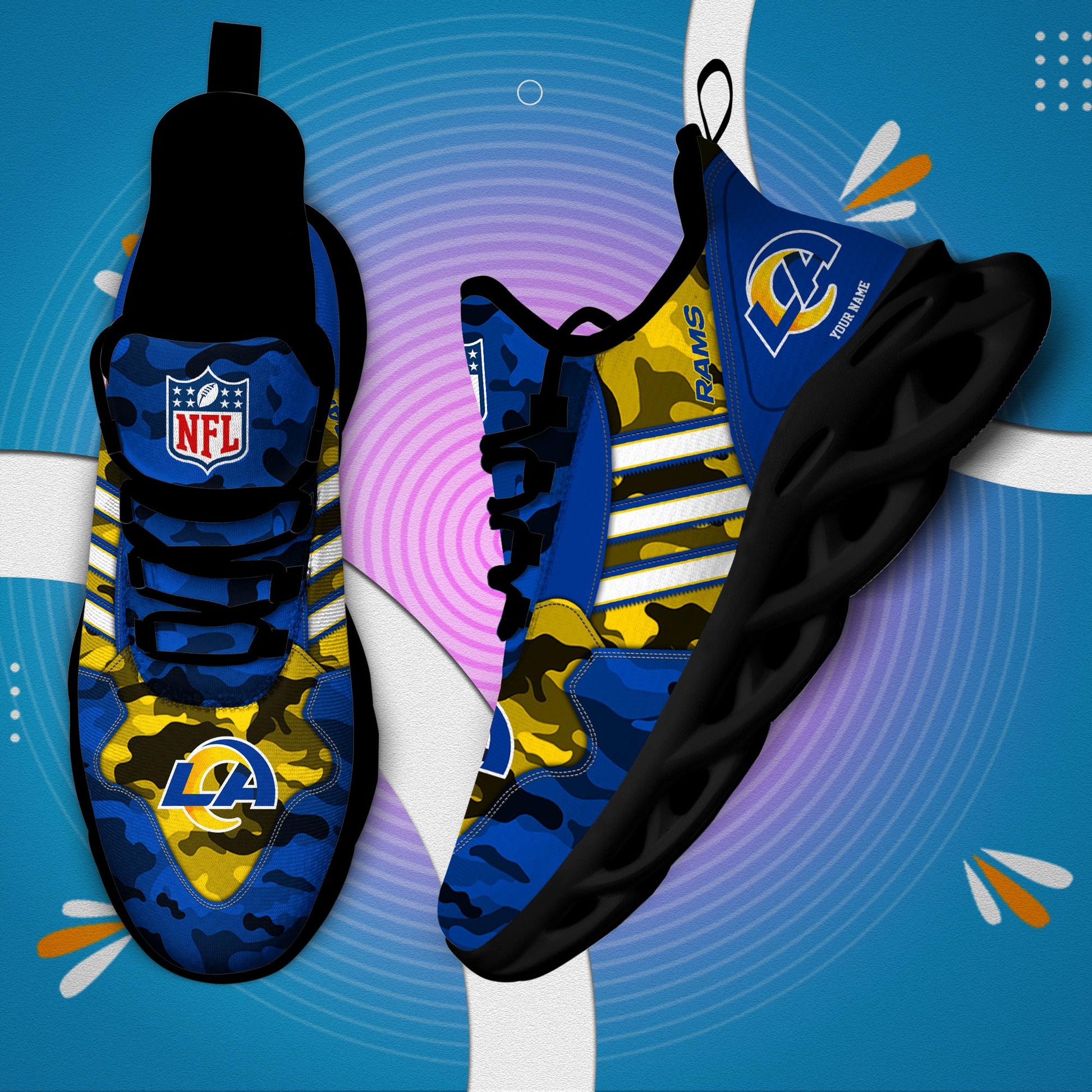 FoxnFish Los Angeles Rams Max Soul Shoes Sneakers For Men And Women