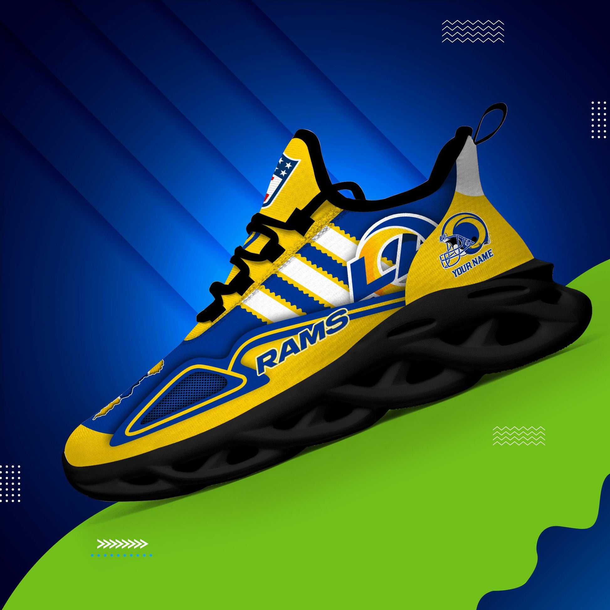 FoxnFish Los Angeles Rams Max Soul Shoes Sneakers For Men And Women