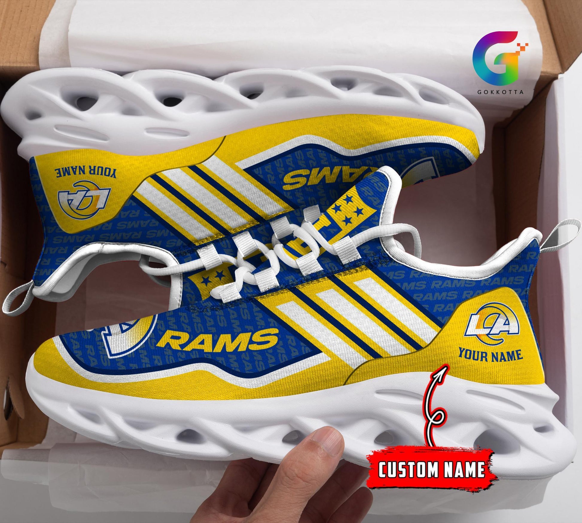 FoxnFish Los Angeles Rams Max Soul Shoes Sneakers For Men And Women