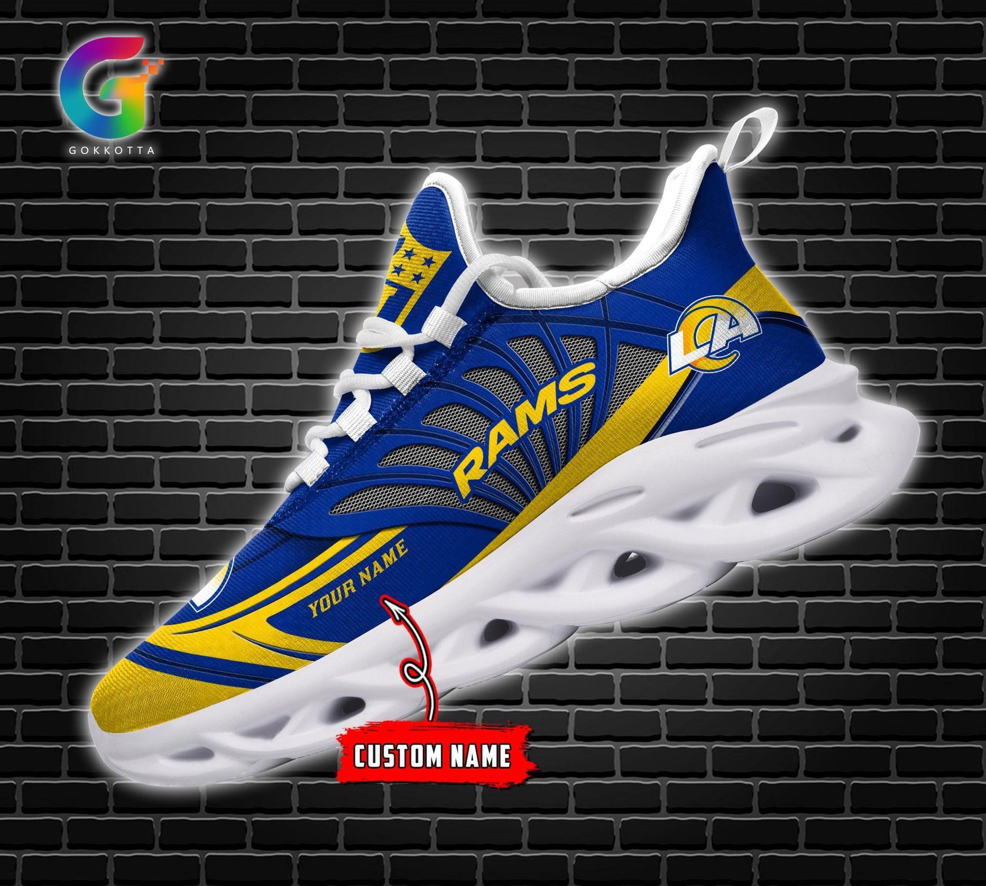 FoxnFish Los Angeles Rams Max Soul Shoes Sneakers For Men And Women