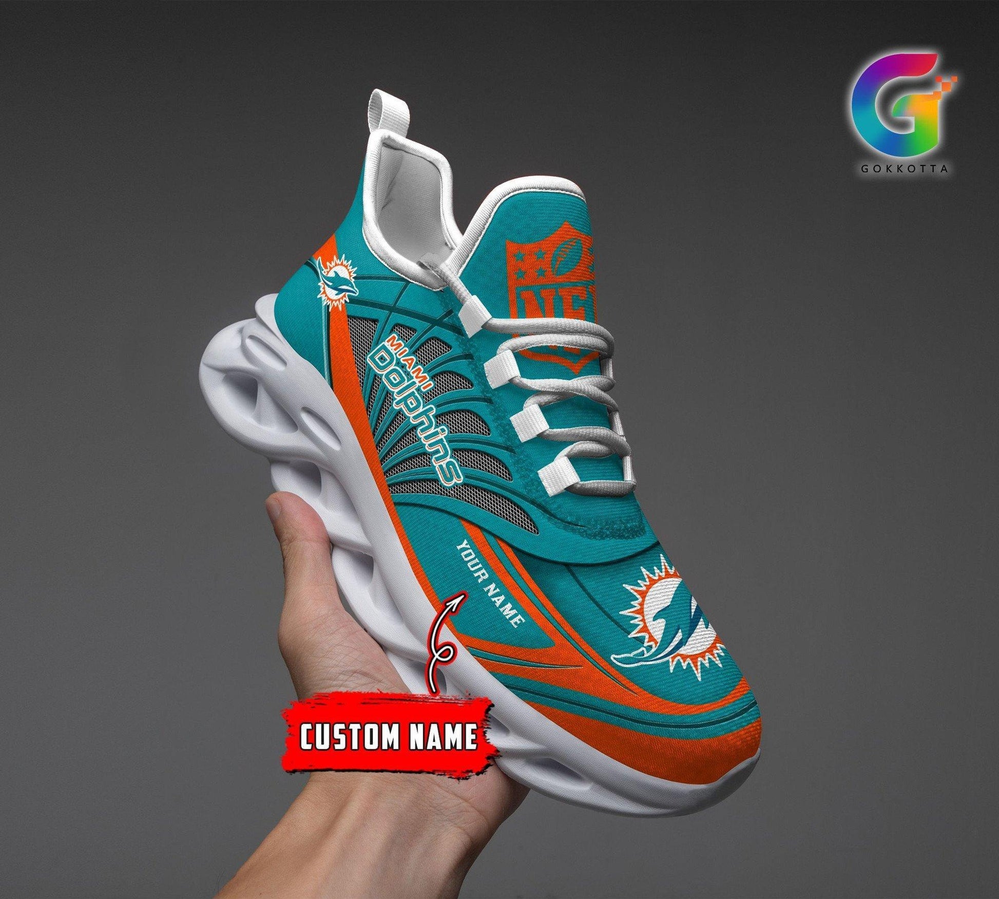 FoxnFish Miami Dolphins Max Soul Shoes Sneakers For Men And Women