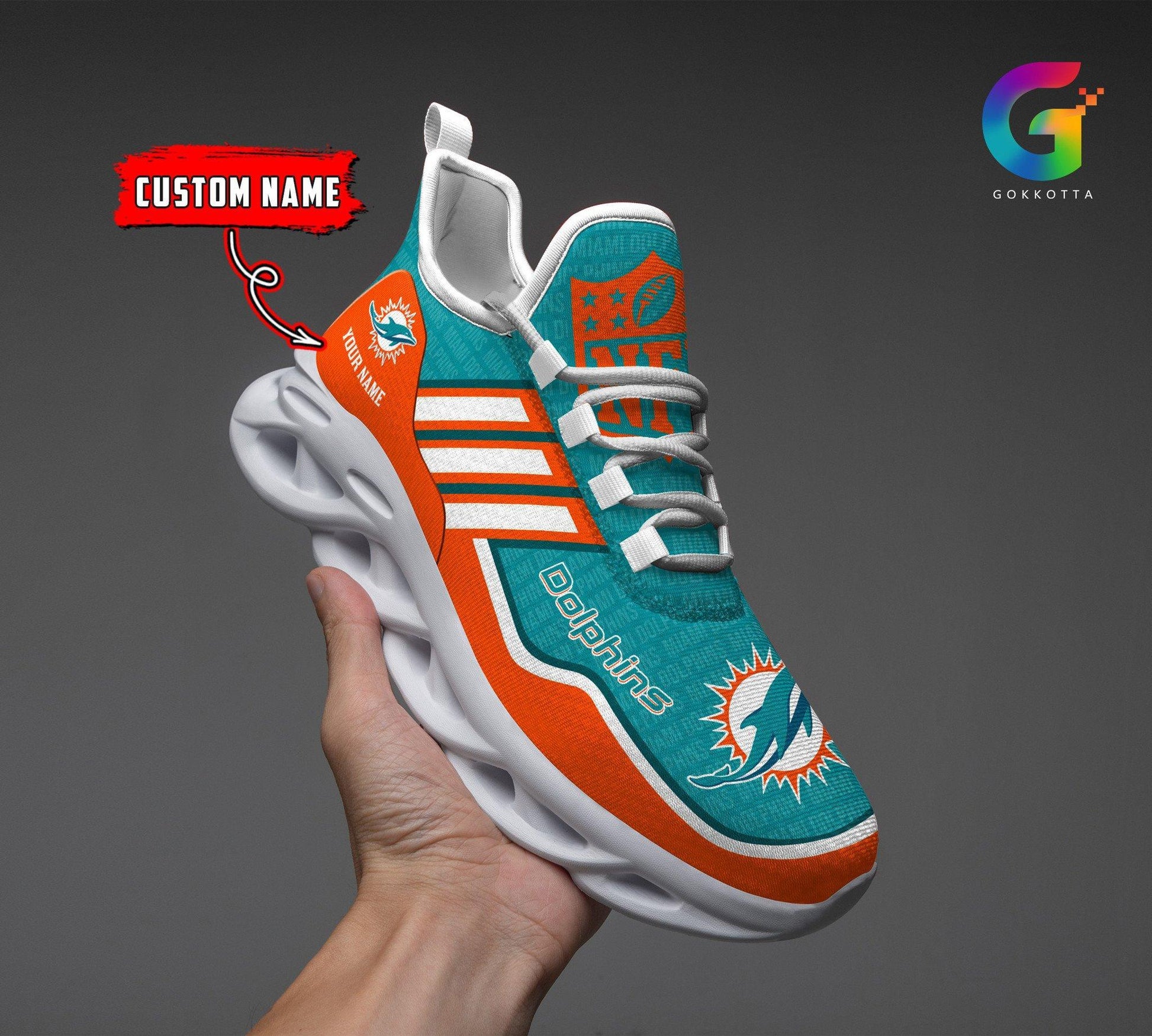 FoxnFish Miami Dolphins Max Soul Shoes Sneakers For Men And Women