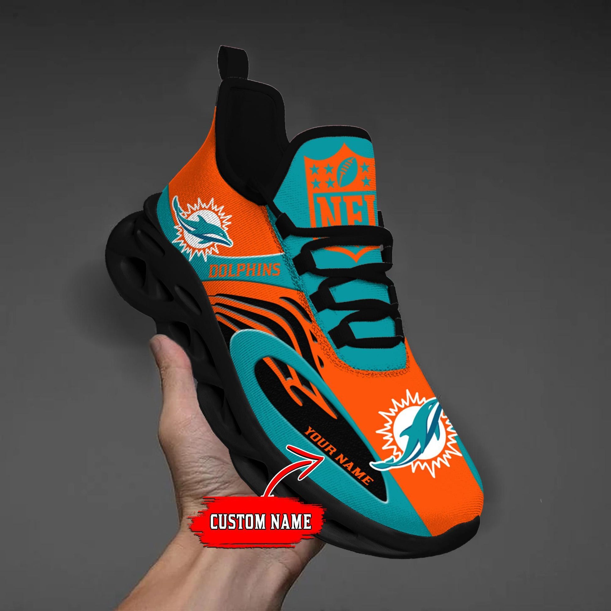 FoxnFish Miami Dolphins Max Soul Shoes Sneakers For Men And Women