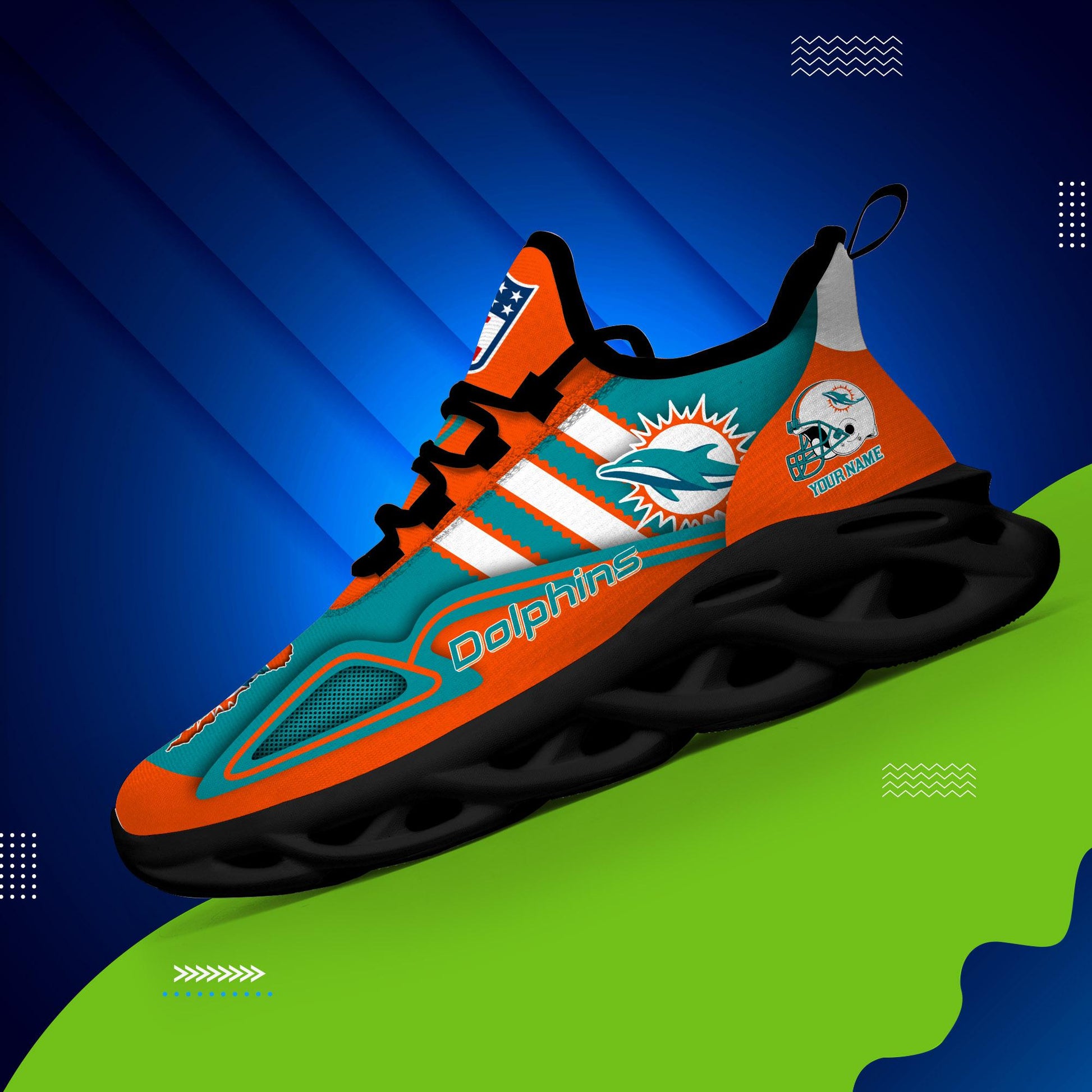 FoxnFish Miami Dolphins Max Soul Shoes Sneakers For Men And Women