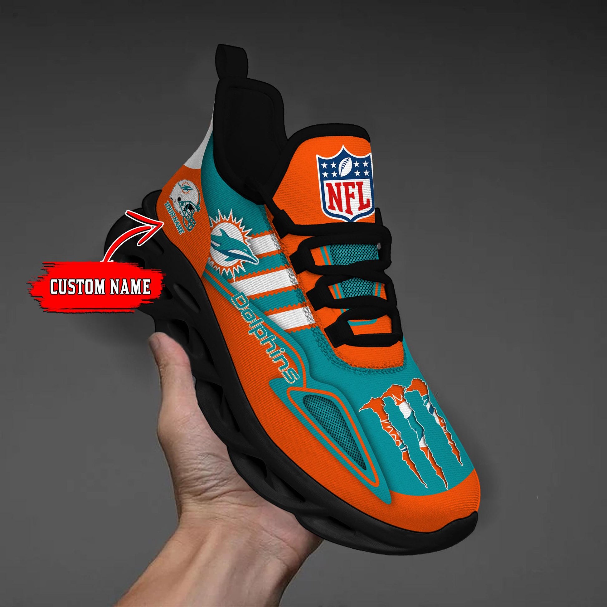 FoxnFish Miami Dolphins Max Soul Shoes Sneakers For Men And Women