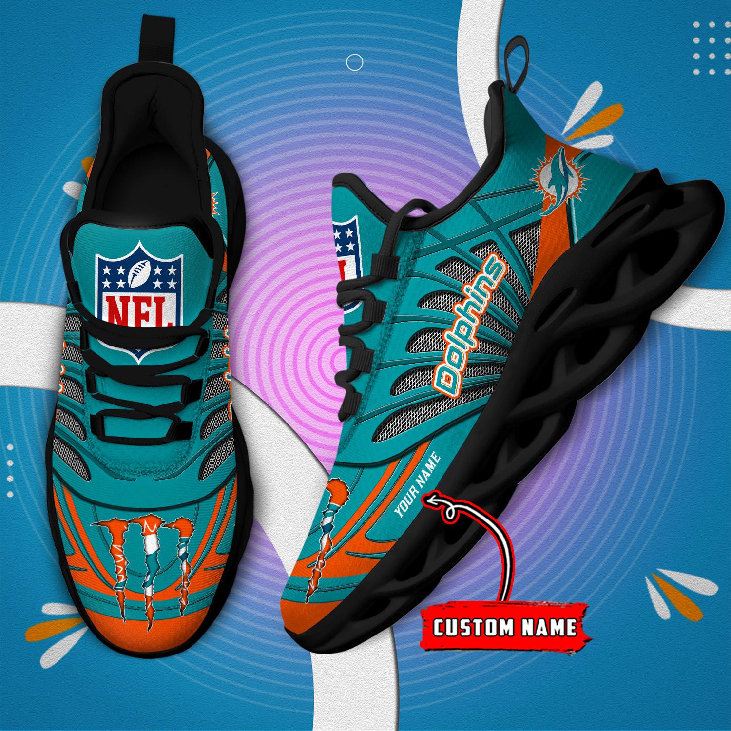 FoxnFish Miami Dolphins Max Soul Shoes Sneakers For Men And Women