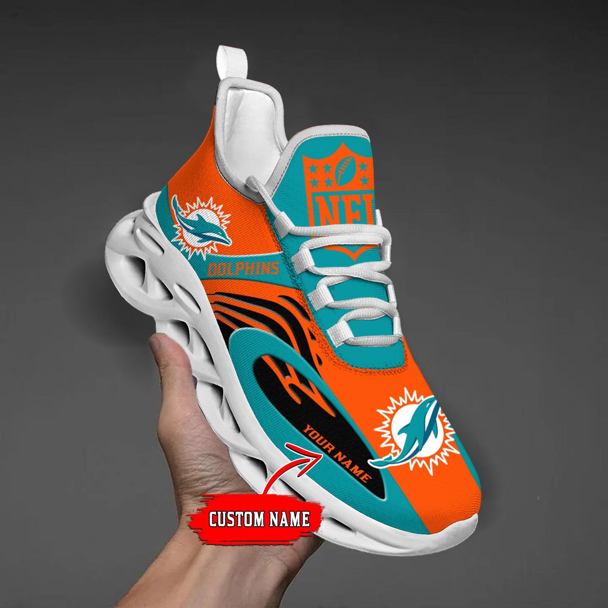 FoxnFish Miami Dolphins Max Soul Shoes Sneakers For Men And Women