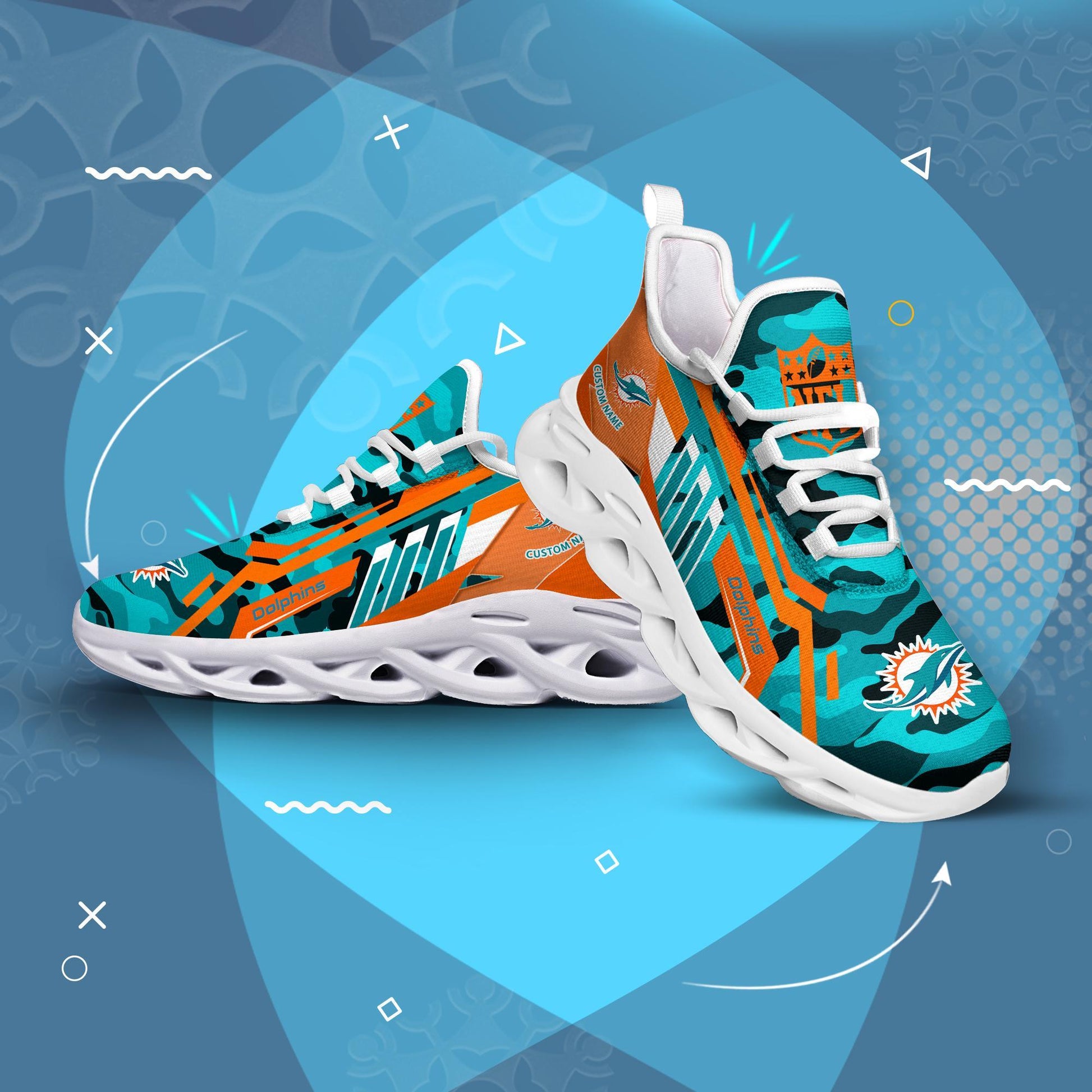 FoxnFish Miami Dolphins Max Soul Shoes Sneakers For Men And Women