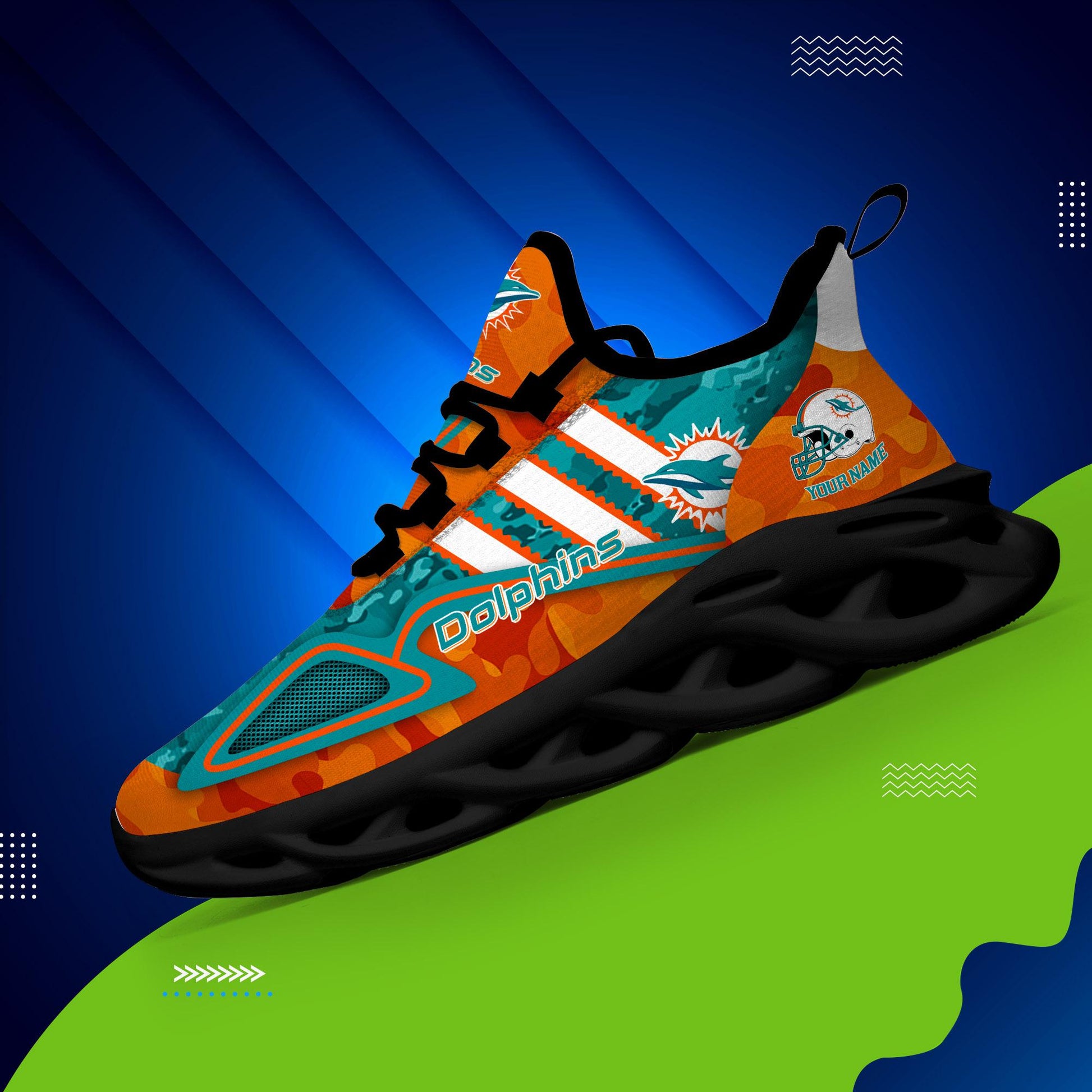 FoxnFish Miami Dolphins Max Soul Shoes Sneakers For Men And Women